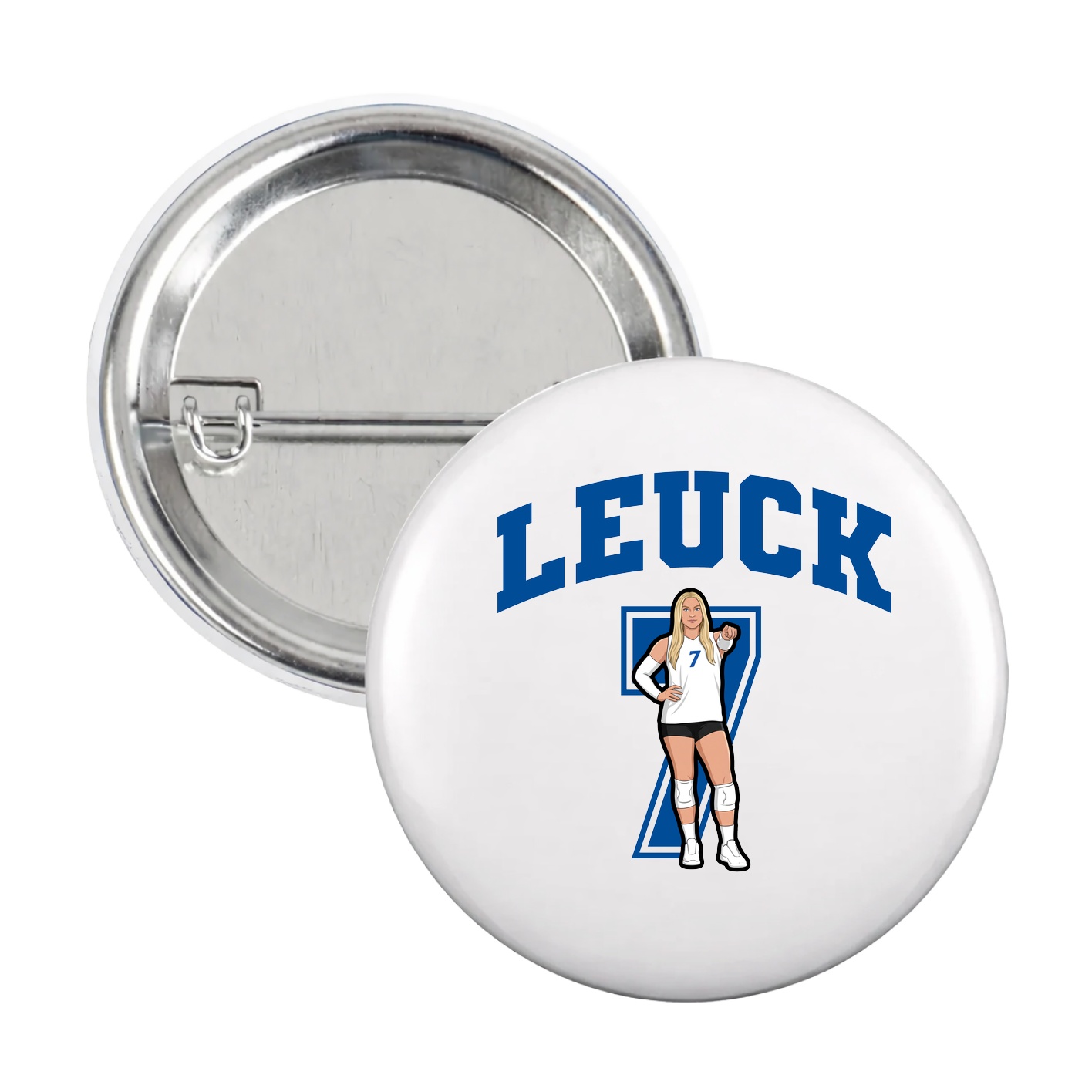 Game Day Button — Number in White