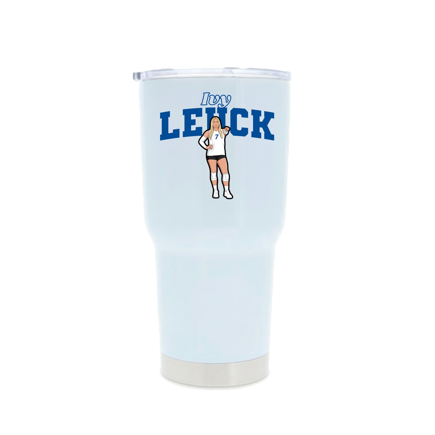 30oz Stainless Steel Tumbler — Name Arch in White
