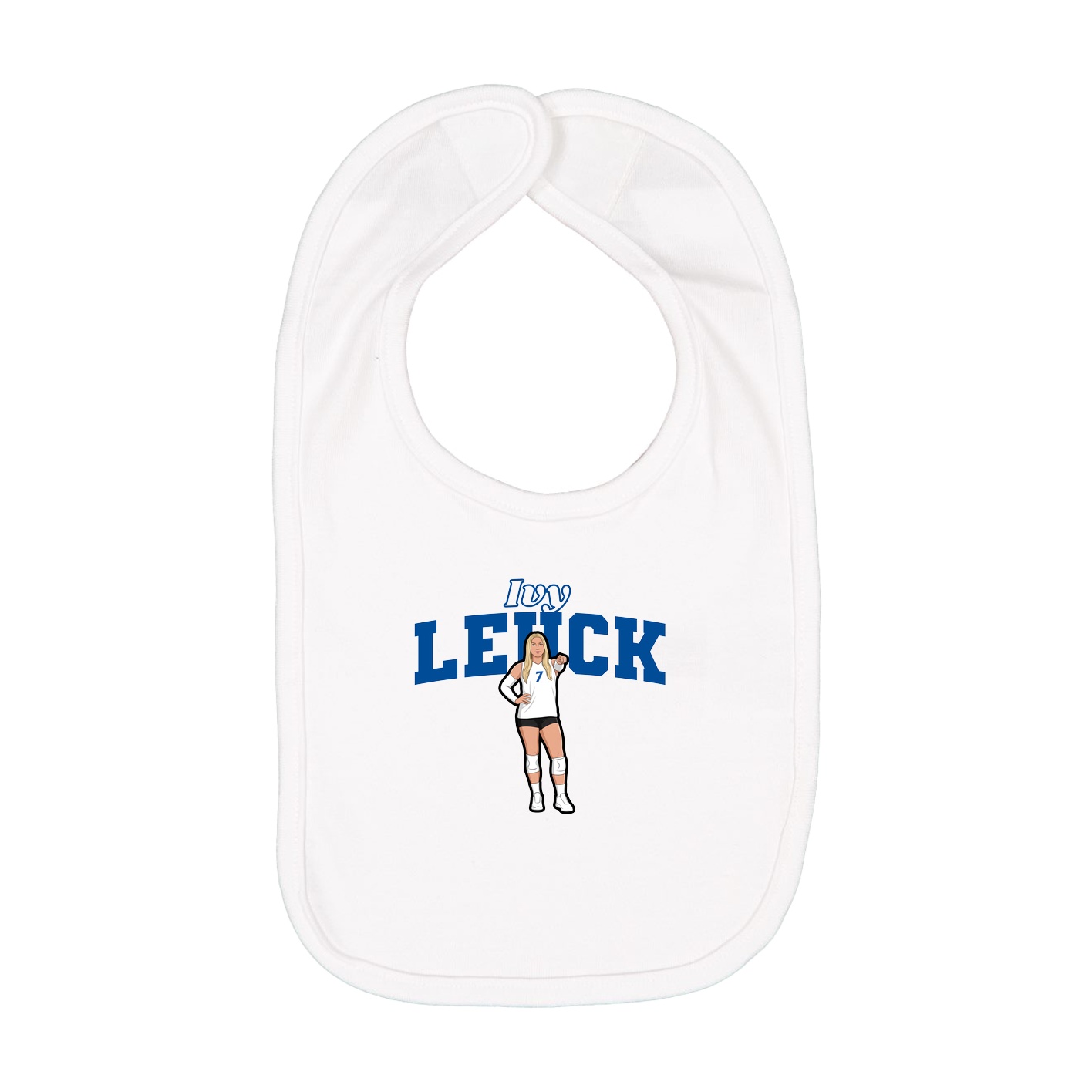 Infant Bib — Name Arch in White