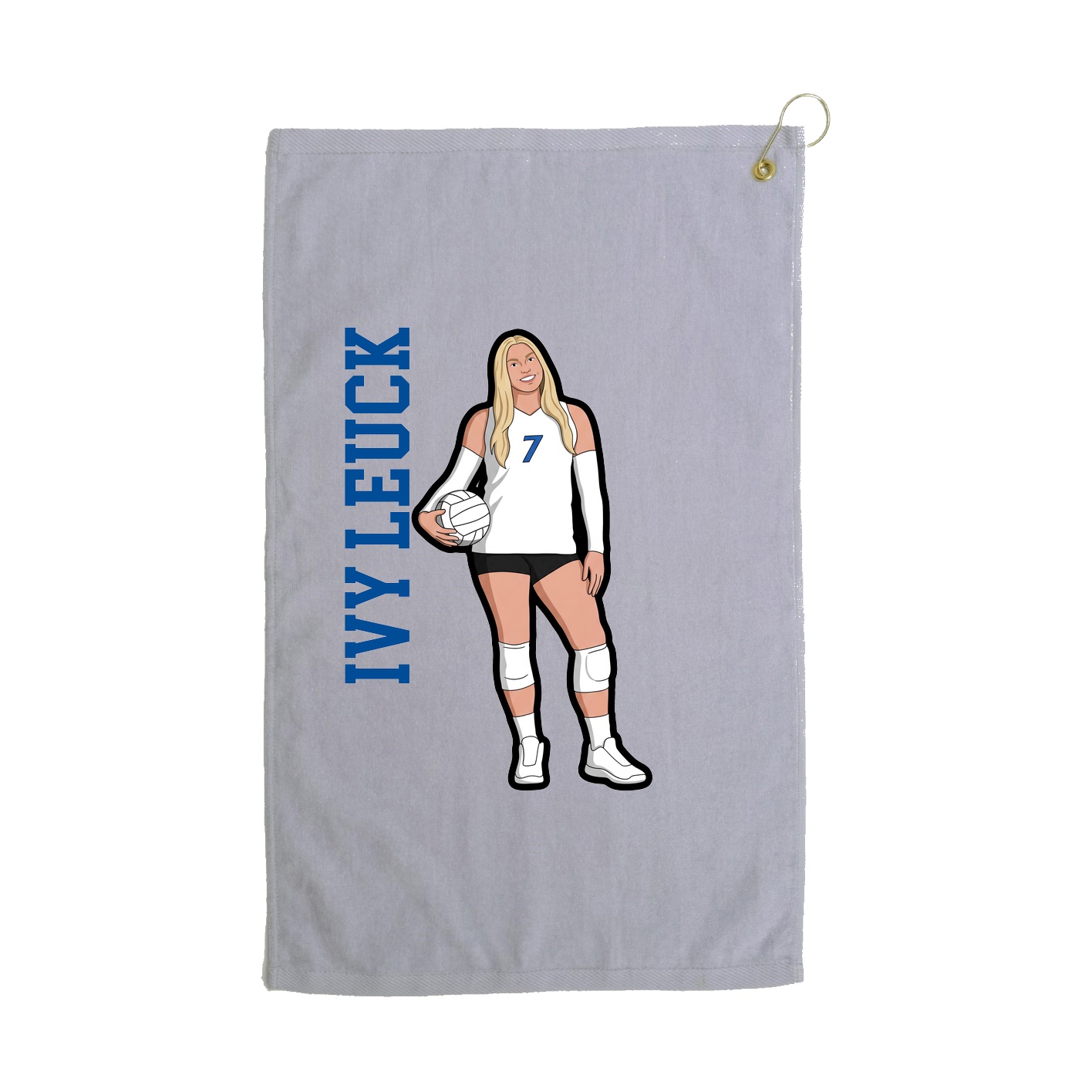 Golf Towel — Name Vertical in Grey