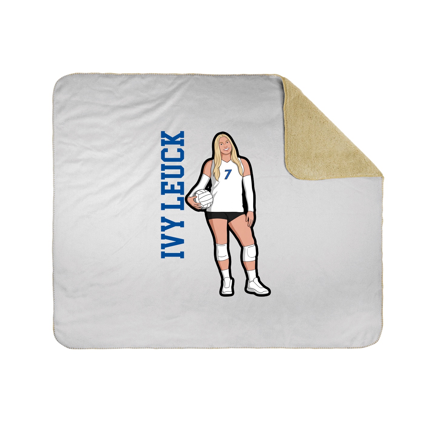 Throw Blanket — Name Vertical in White