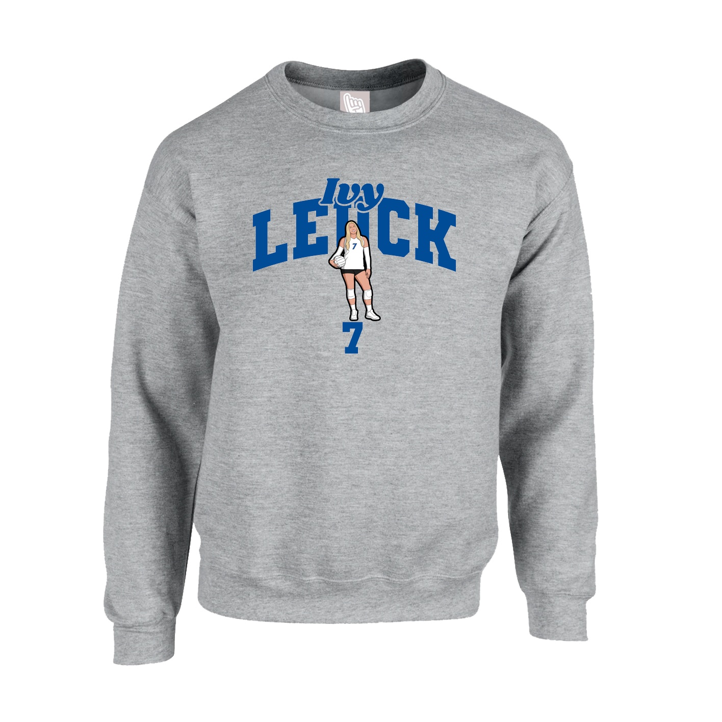 Fleece Crew — Signature Arch in Grey
