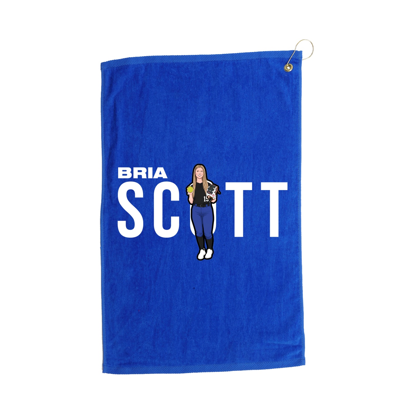 Golf Towel — Player Name in Royal