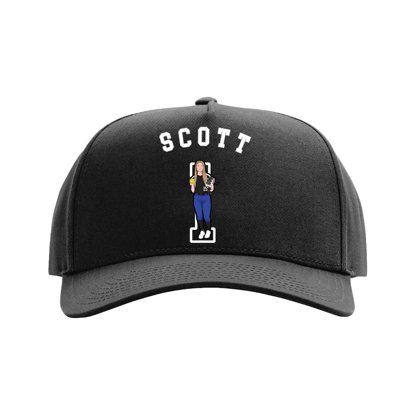Full Fabric Five-Panel Champ Cap — Shirsey Arch in Black