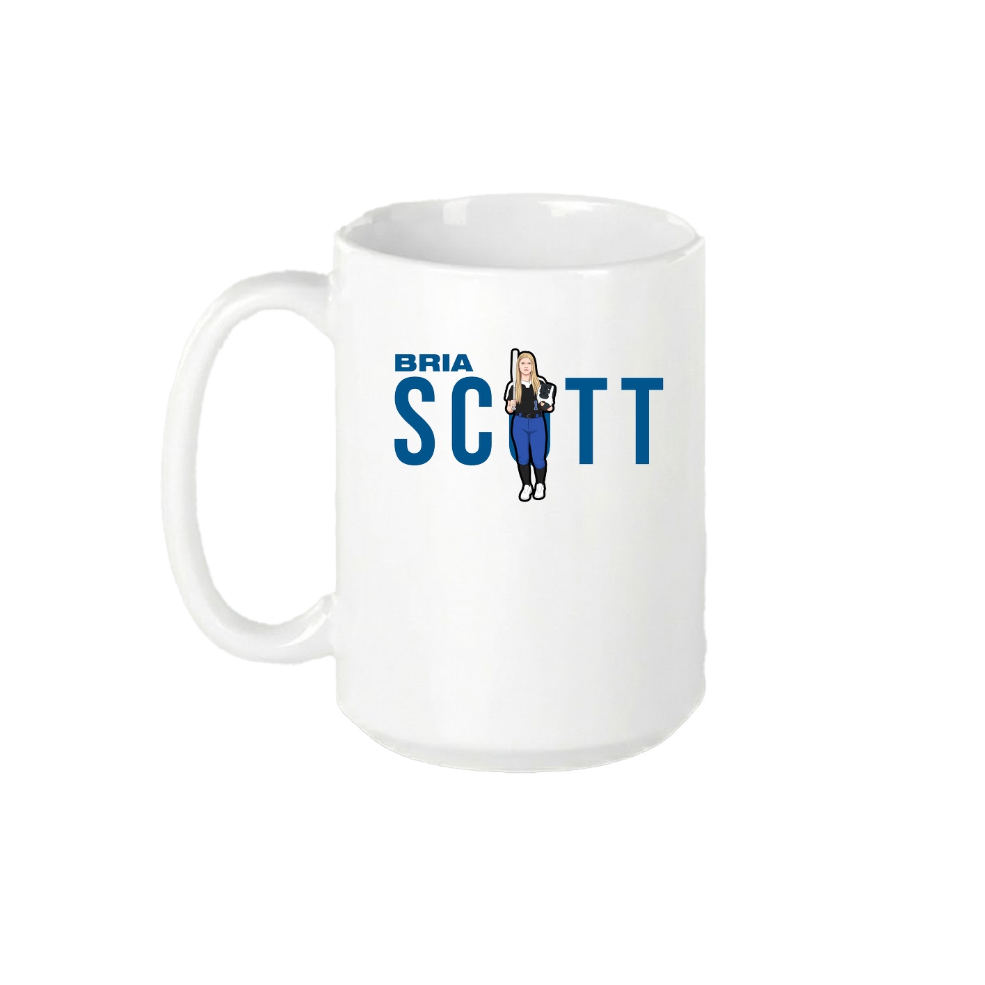15oz Coffee Mug — Player Name in White