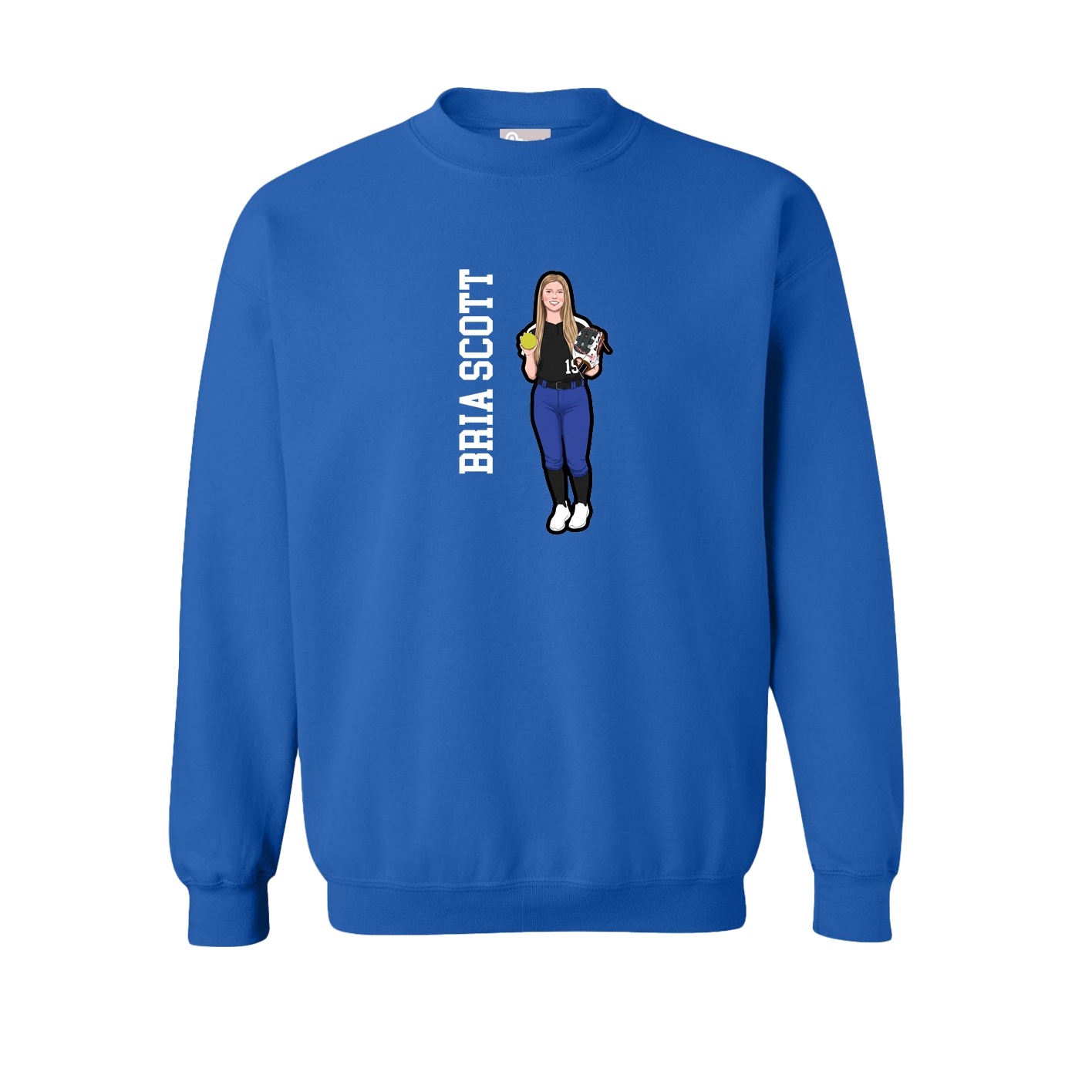 Fleece Crew — Name Vertical in Royal