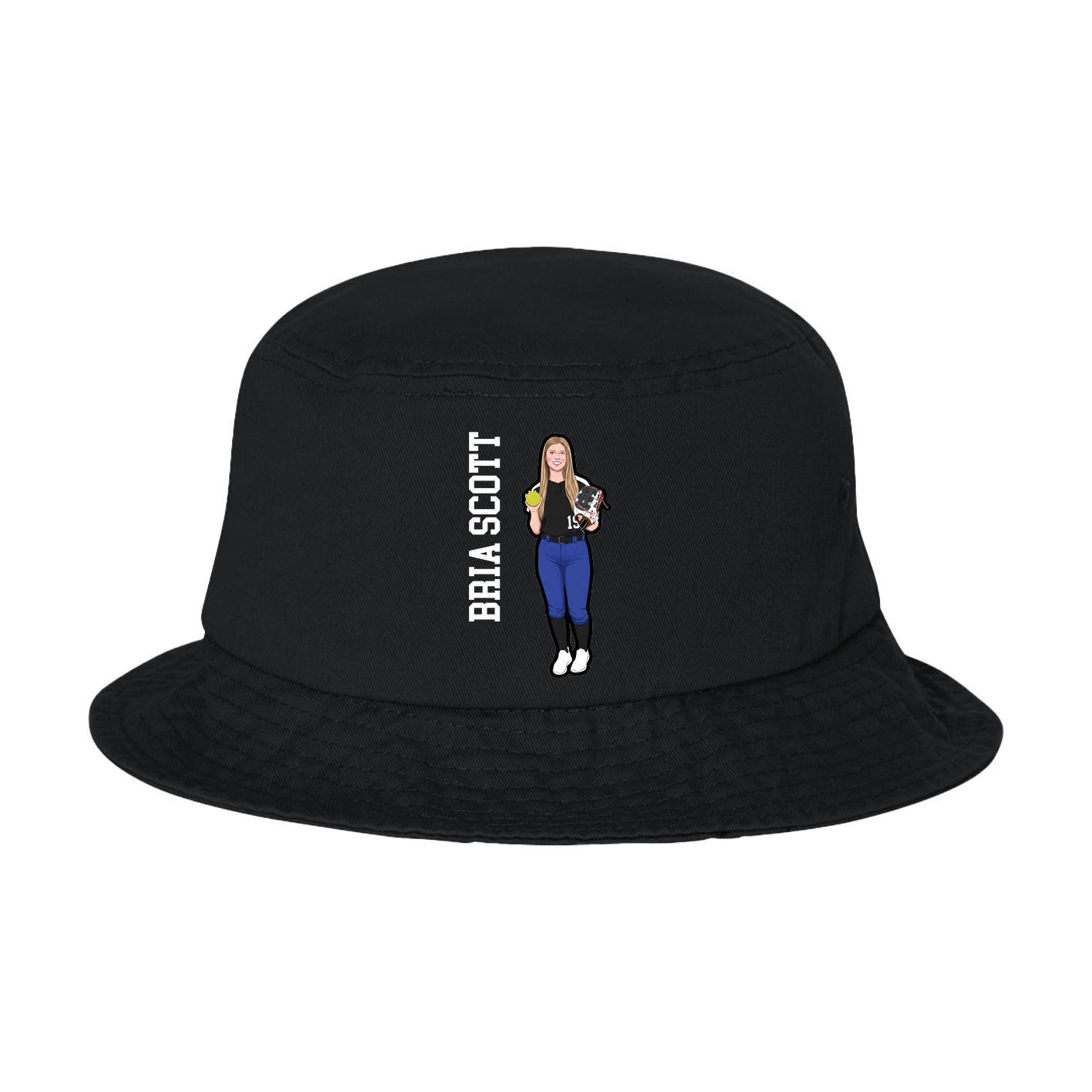 Bucket Cap — Name Vertical in Black