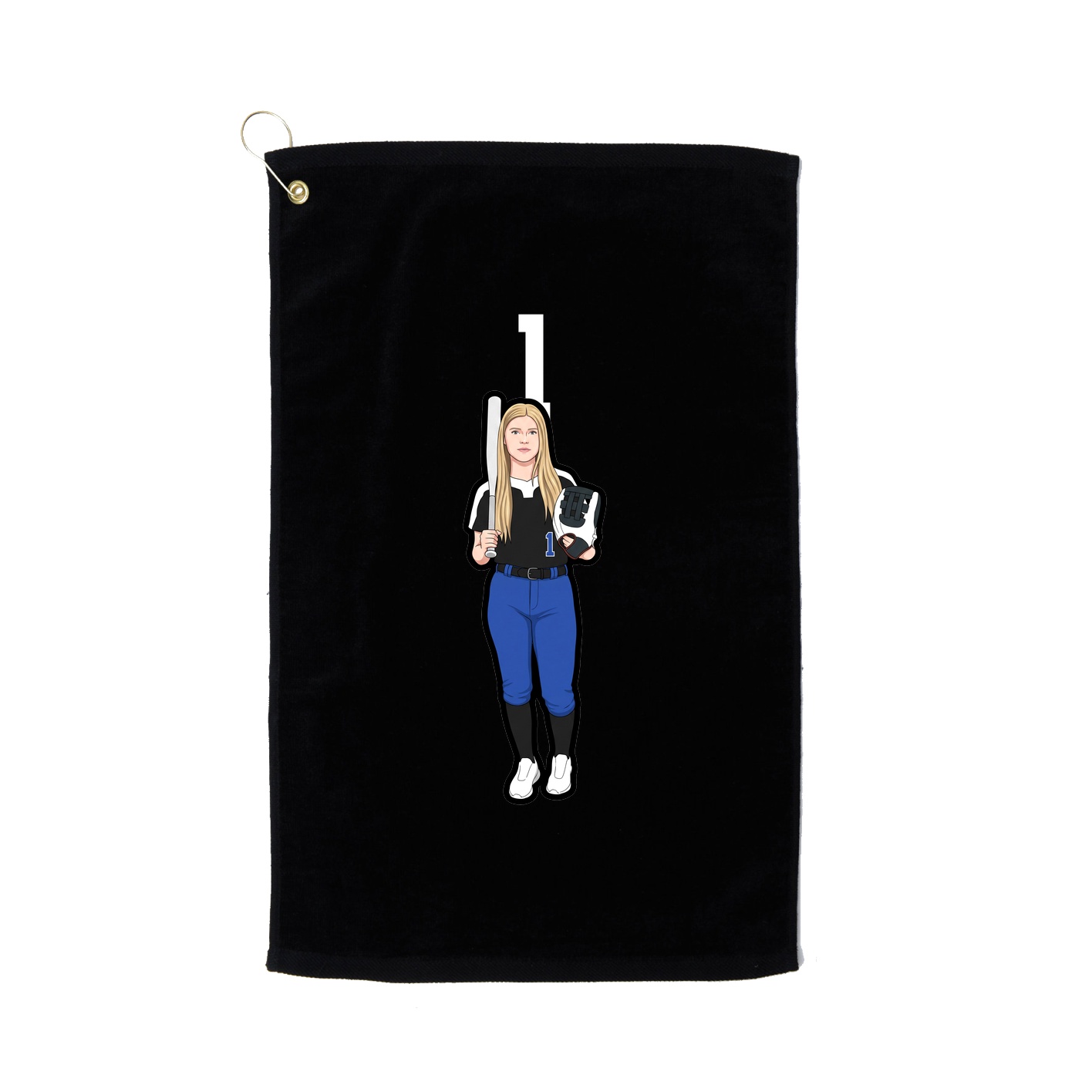 Golf Towel — Number Top in Black