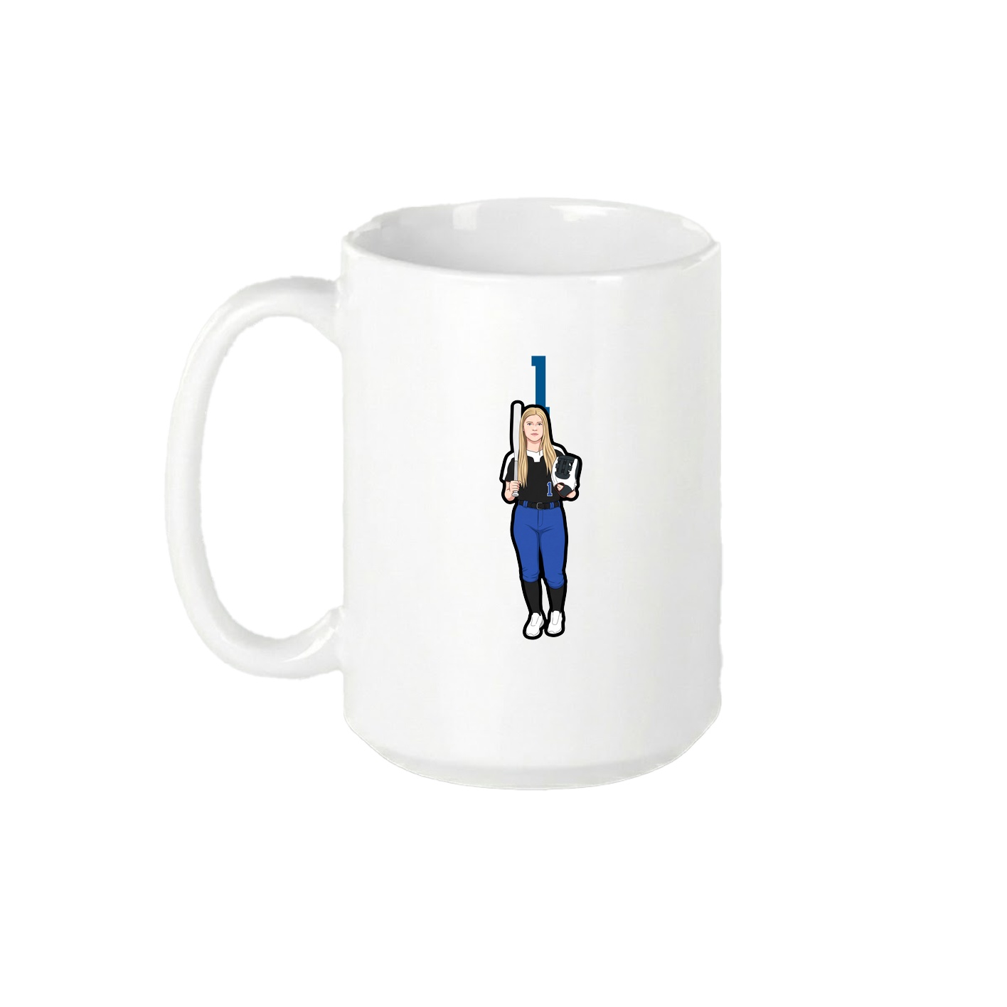 15oz Coffee Mug — Number Top in White