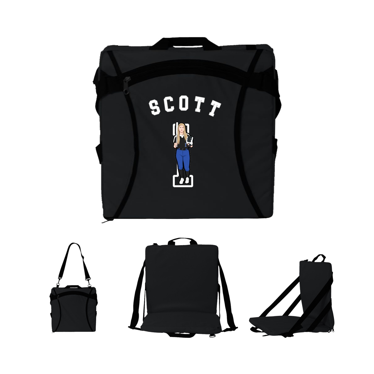 Folding Stadium Seat — Shirsey Arch in Black
