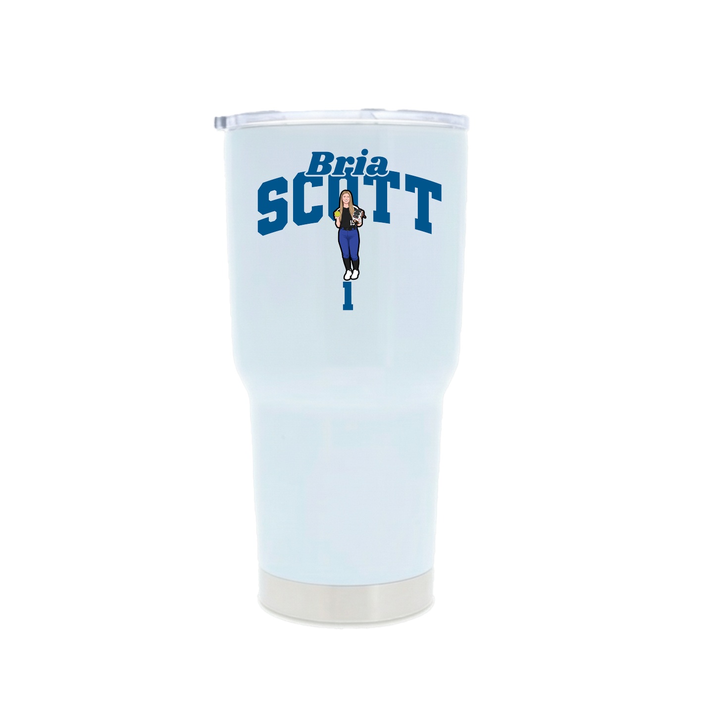 30oz Stainless Steel Tumbler — Signature Arch in White