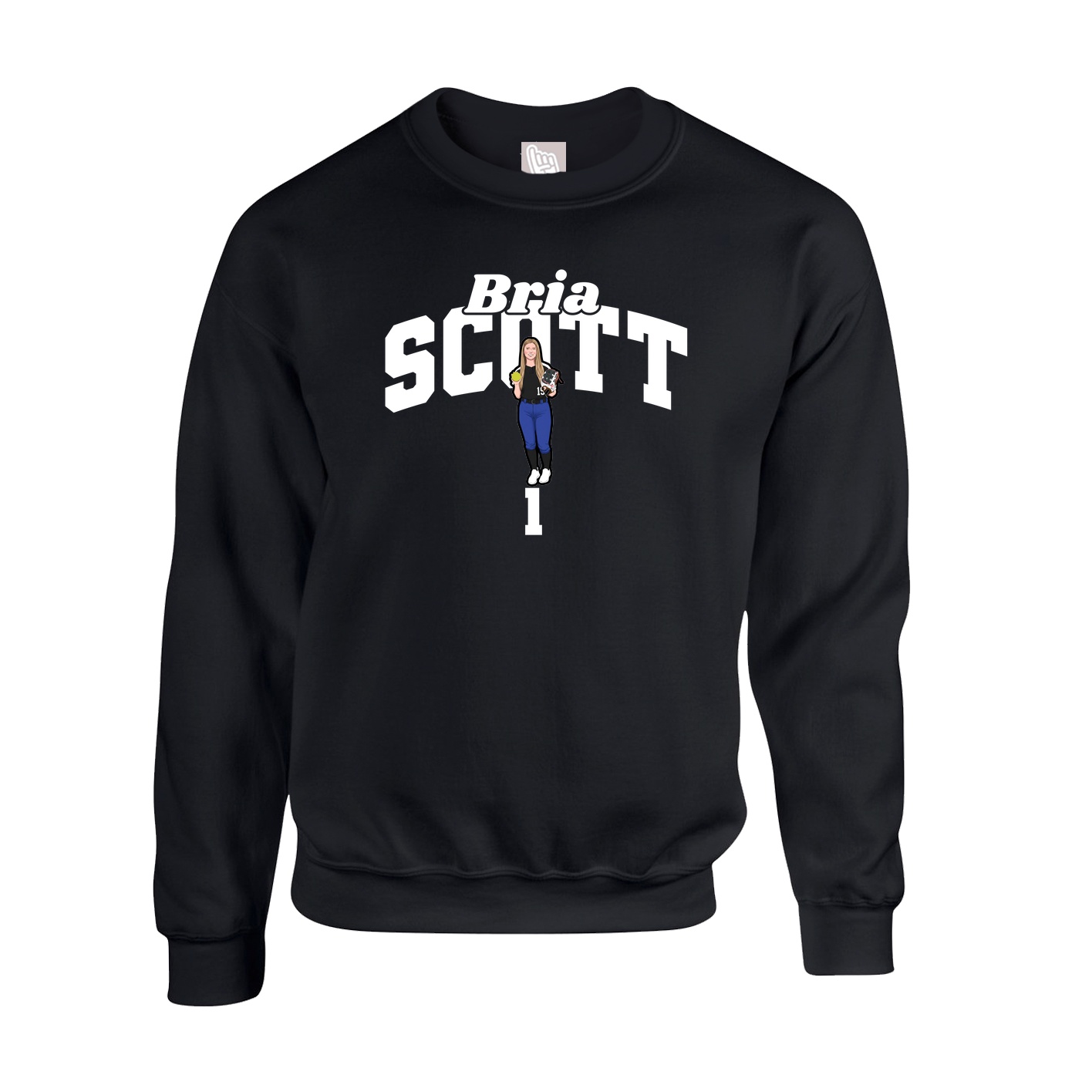 Fleece Crew — Signature Arch in Black