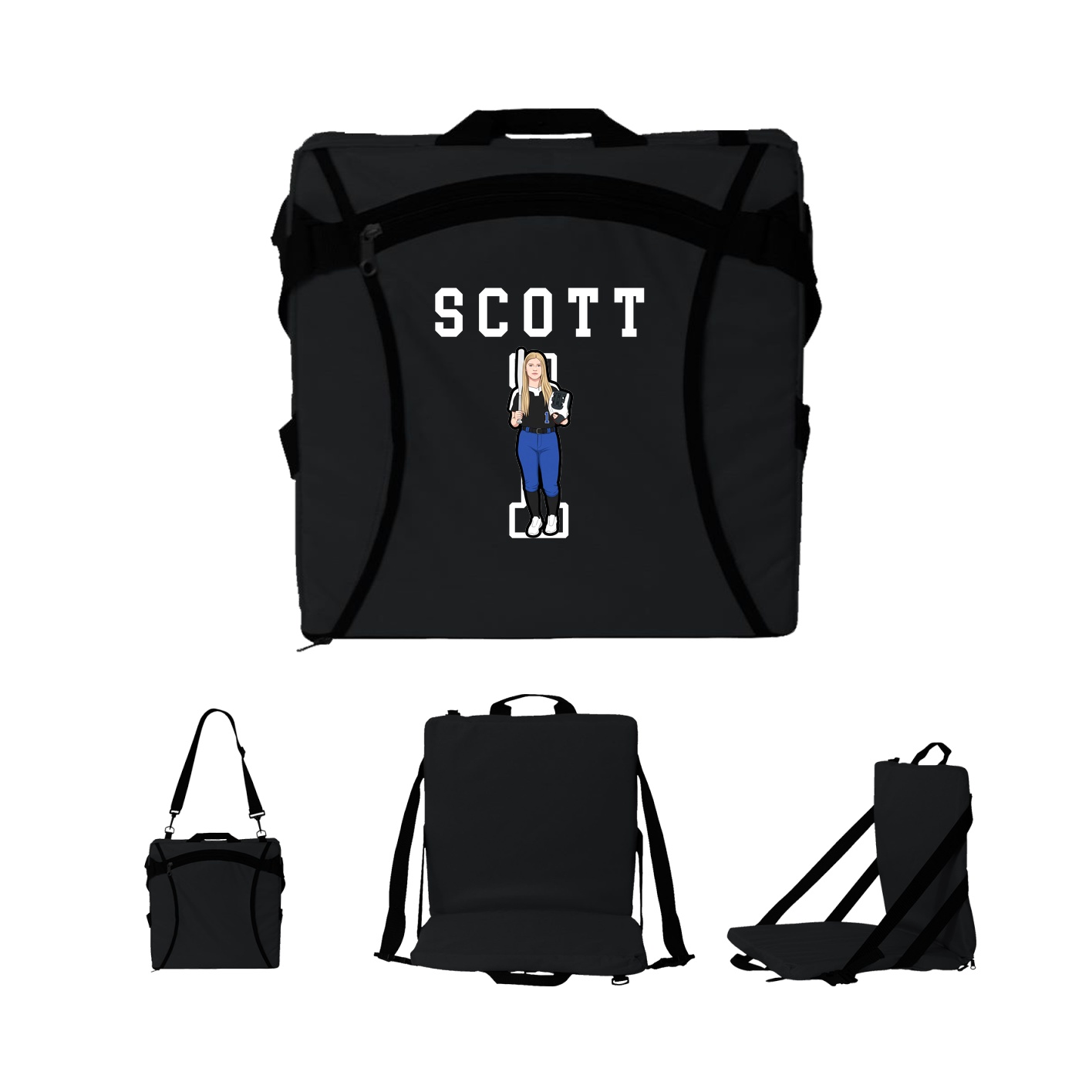 Folding Stadium Seat — Shirsey in Black
