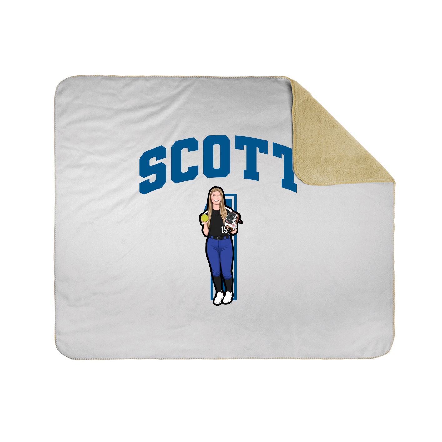 Throw Blanket — Number in White