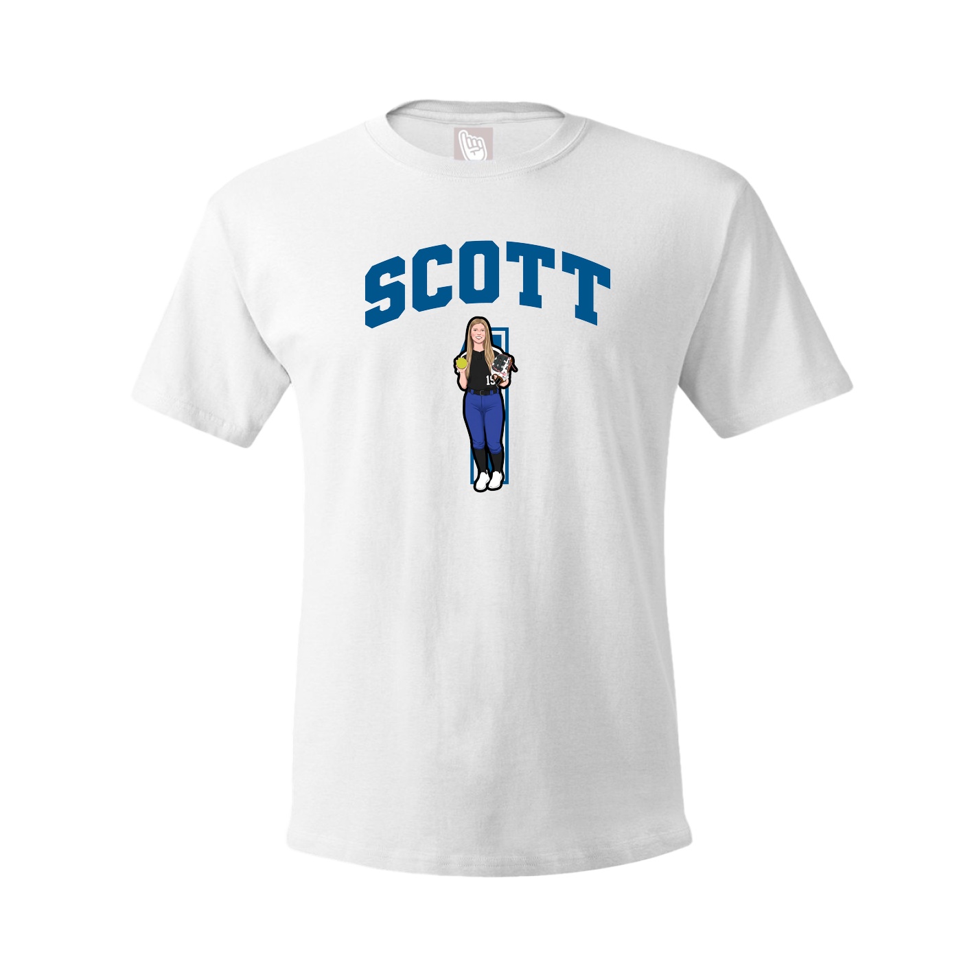 Youth Tee — Number in White