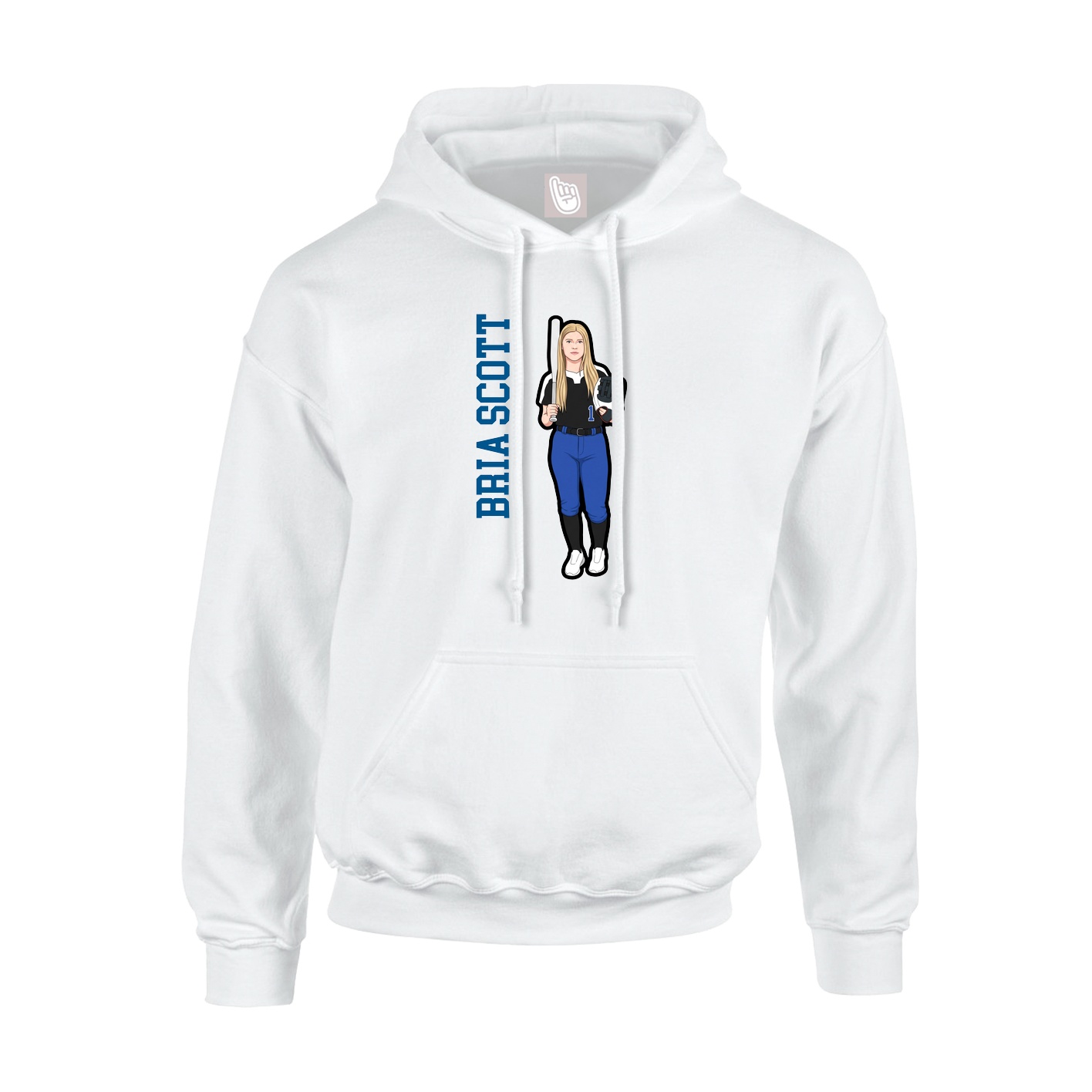Hoodie — Name Vertical in White