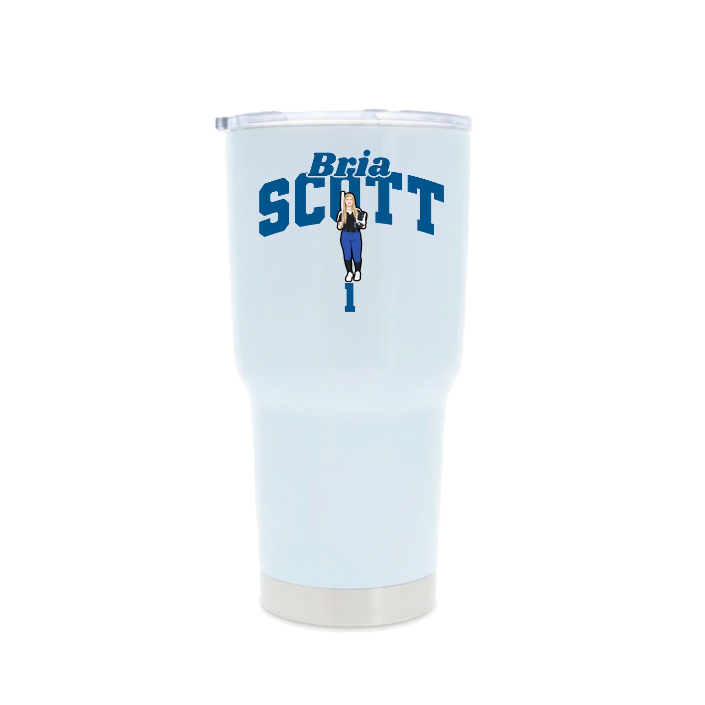 30oz Stainless Steel Tumbler — Signature Arch in White