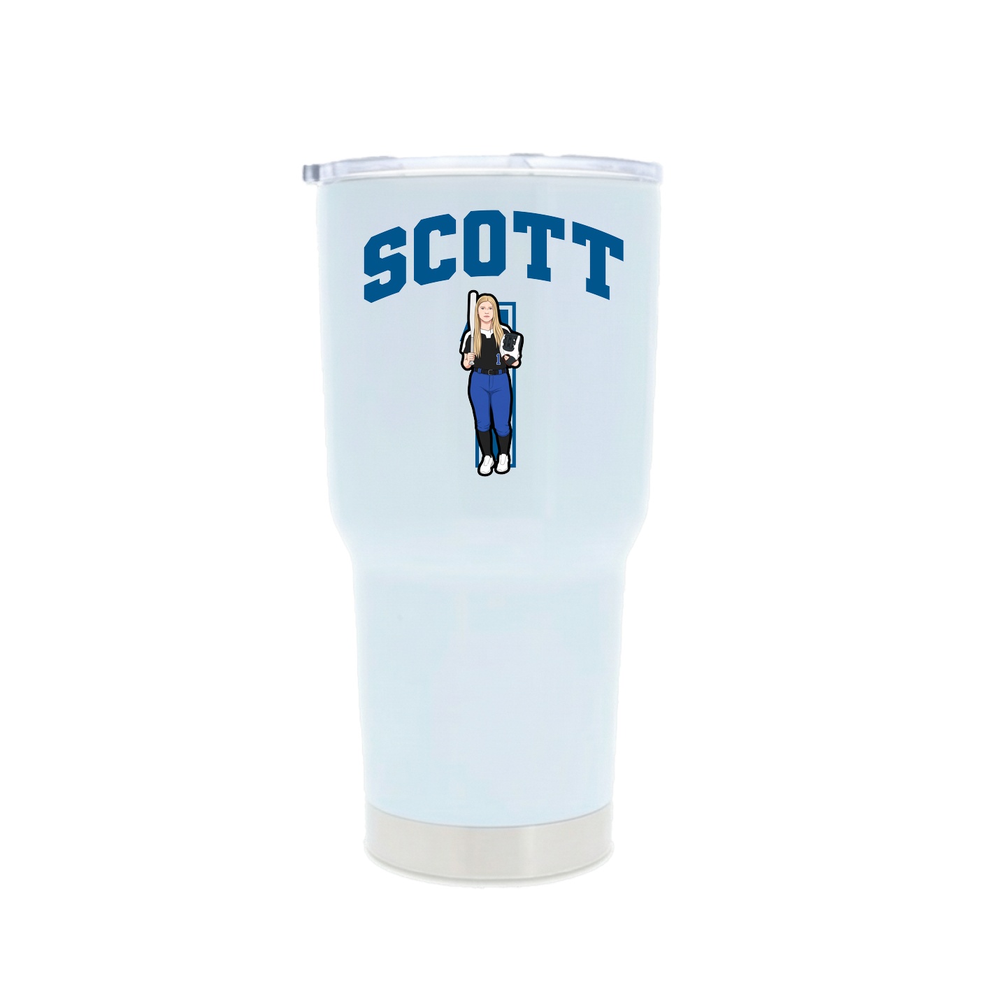 30oz Stainless Steel Tumbler — Number in White