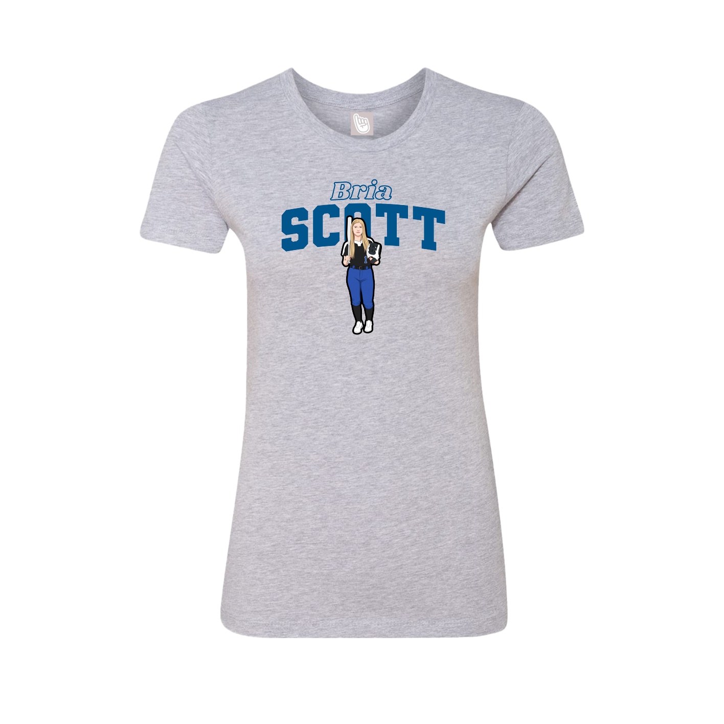 Fitted Women's Tee — Name Arch in Grey
