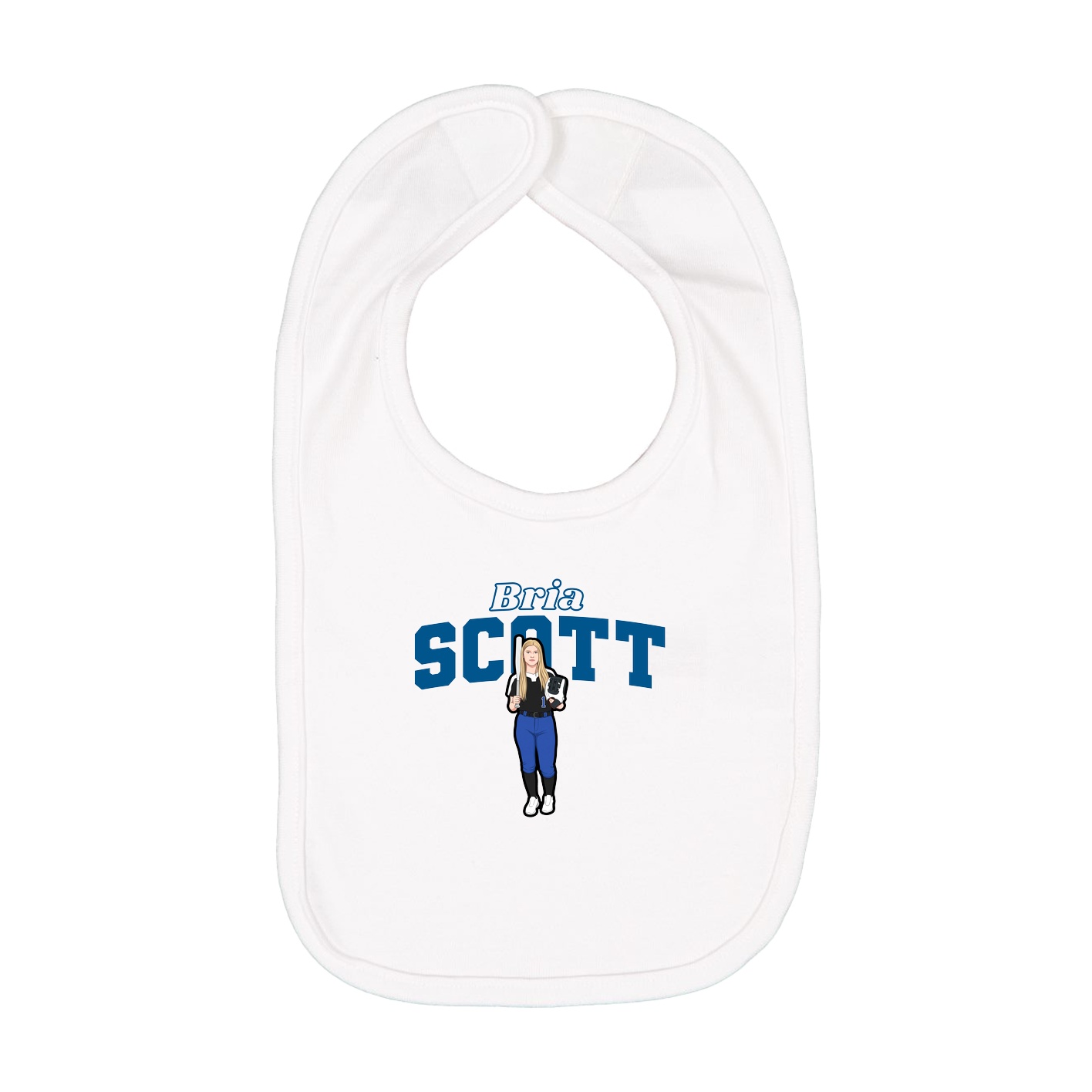 Infant Bib — Name Arch in White