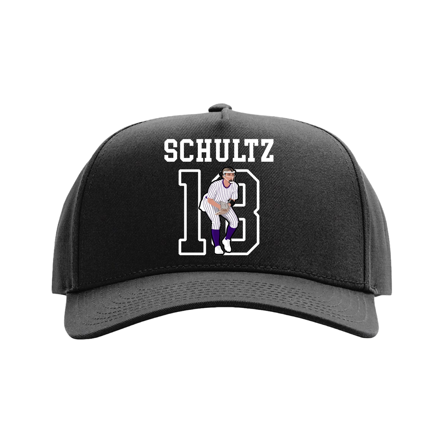 Full Fabric Five-Panel Champ Cap — Shirsey in Black