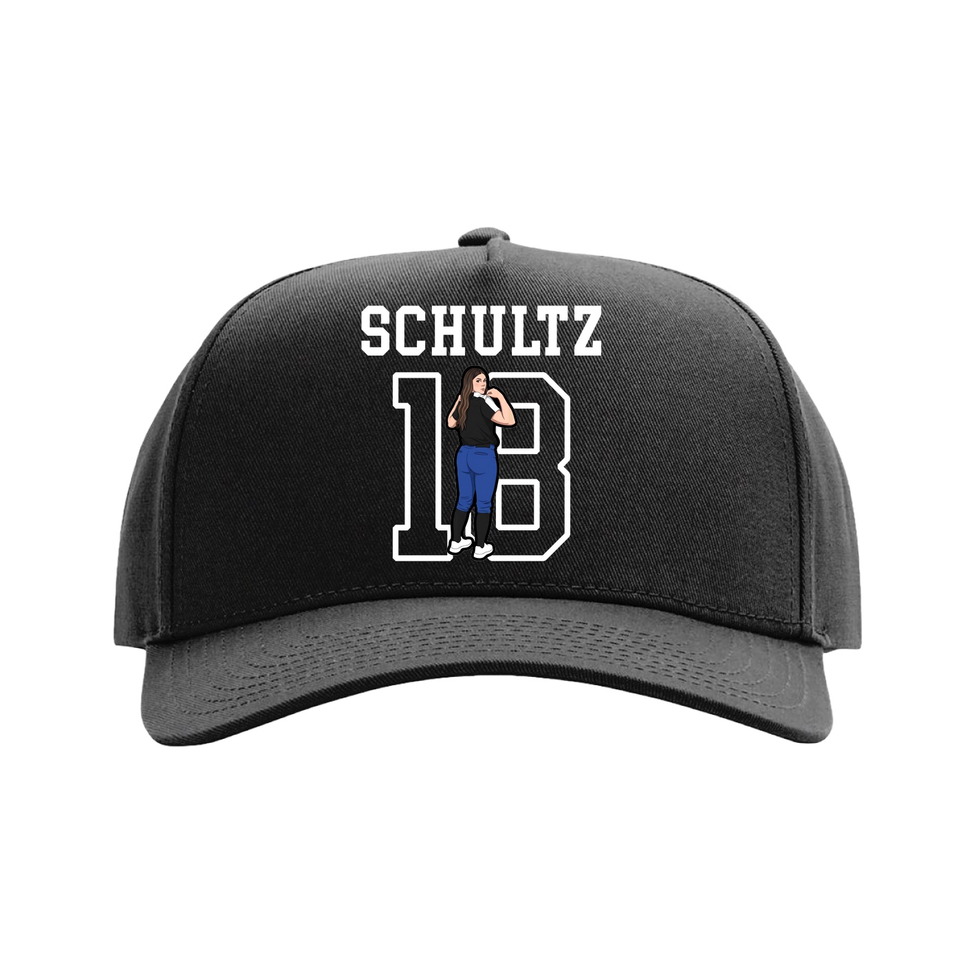 Full Fabric Five-Panel Champ Cap — Shirsey in Black