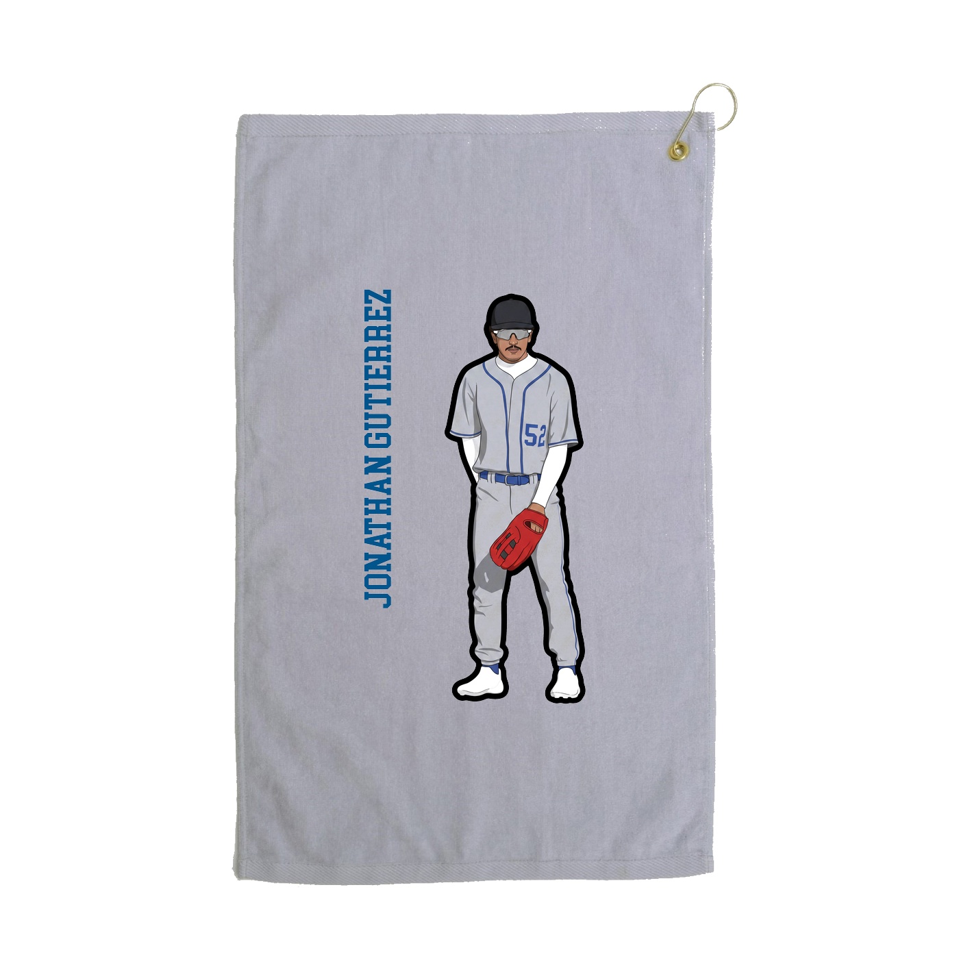 Golf Towel — Name Vertical in Grey