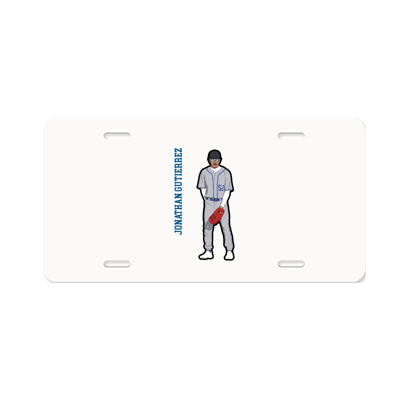 License Plate — Name Vertical in Classic