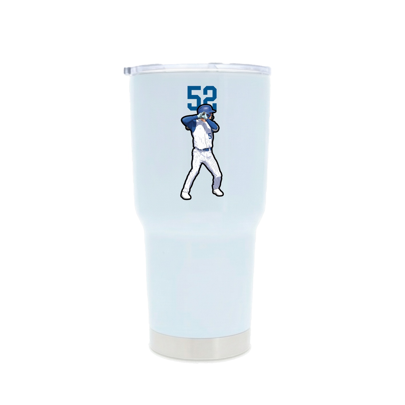 30oz Stainless Steel Tumbler — Number Top in White