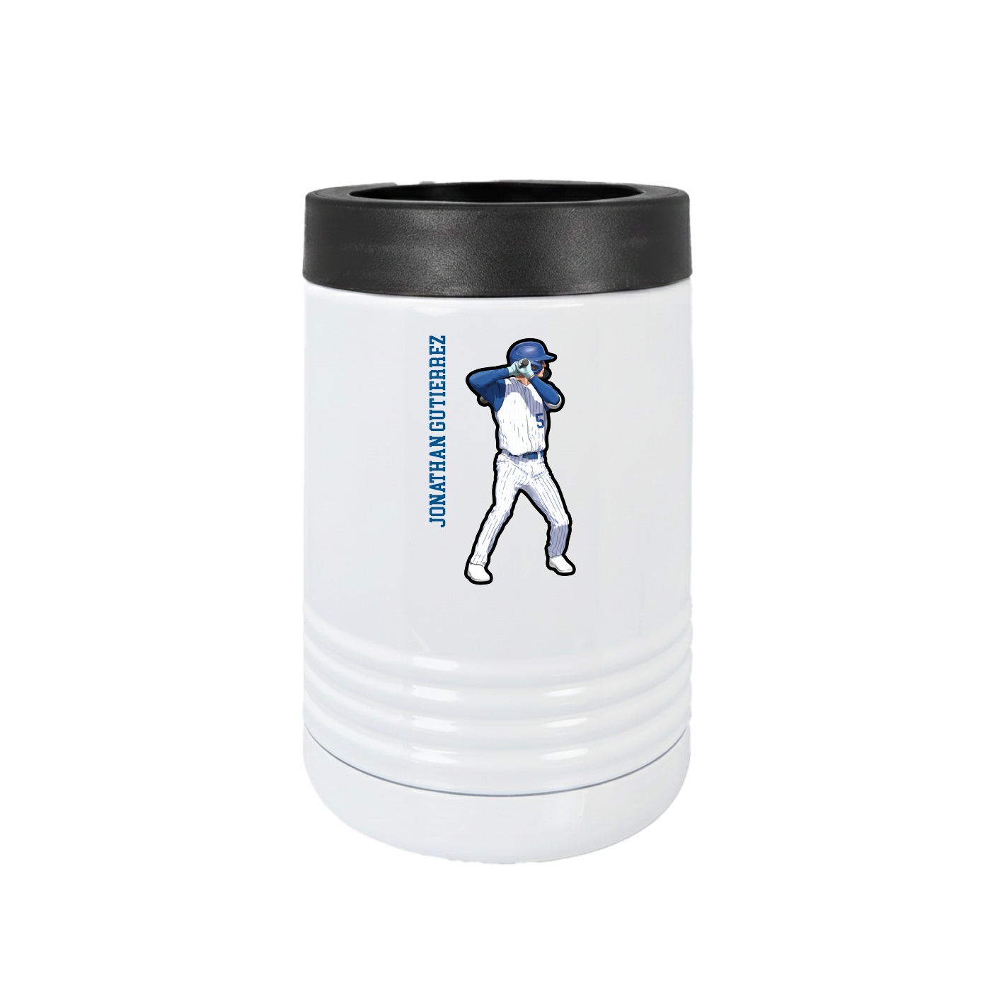 Beverage Holder — Name Vertical in White
