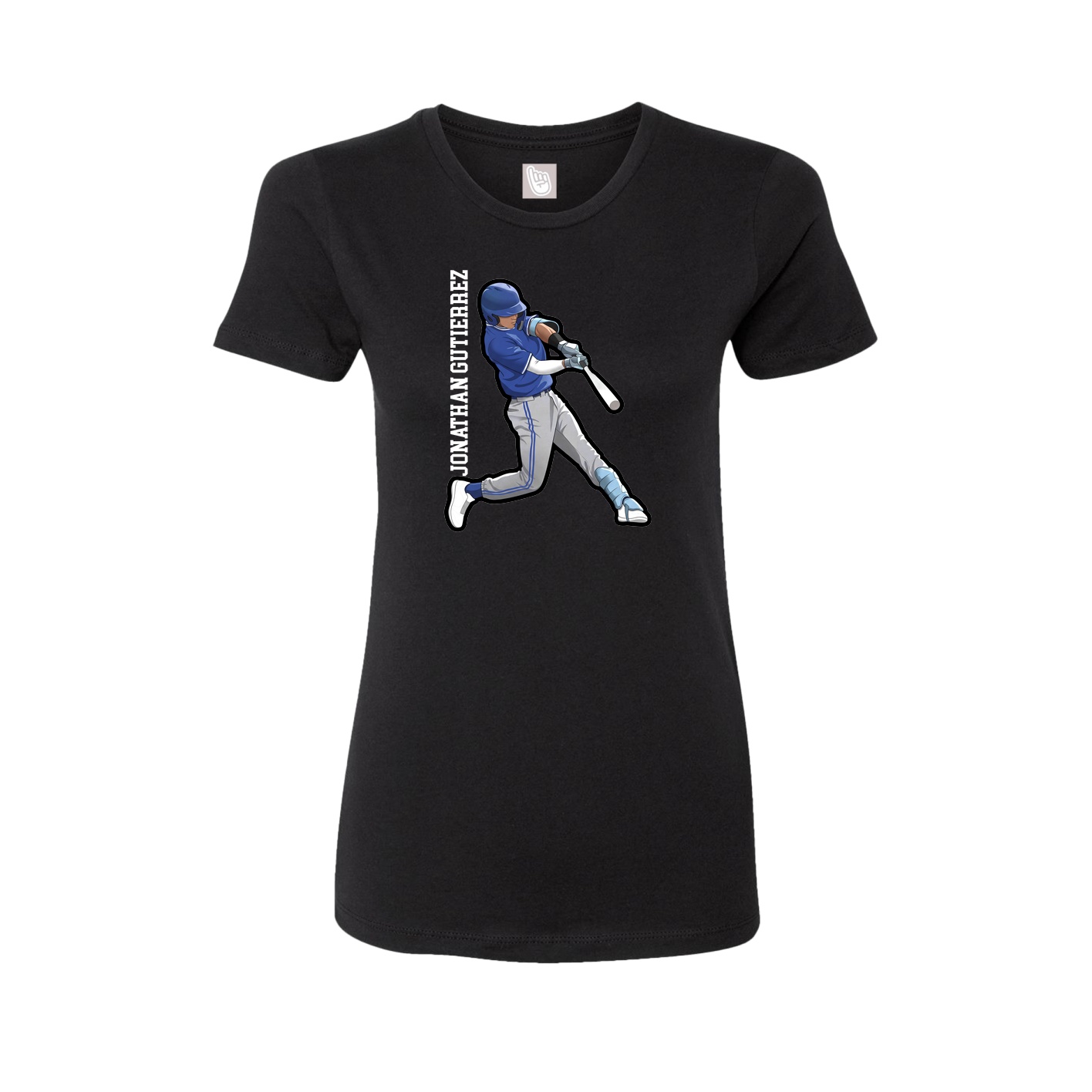 Womens Tee — Name Vertical in Black