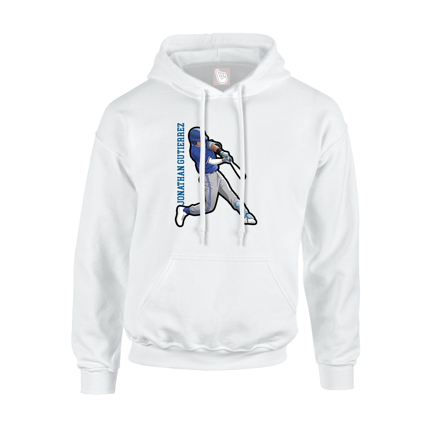 Hoodie — Name Vertical in White