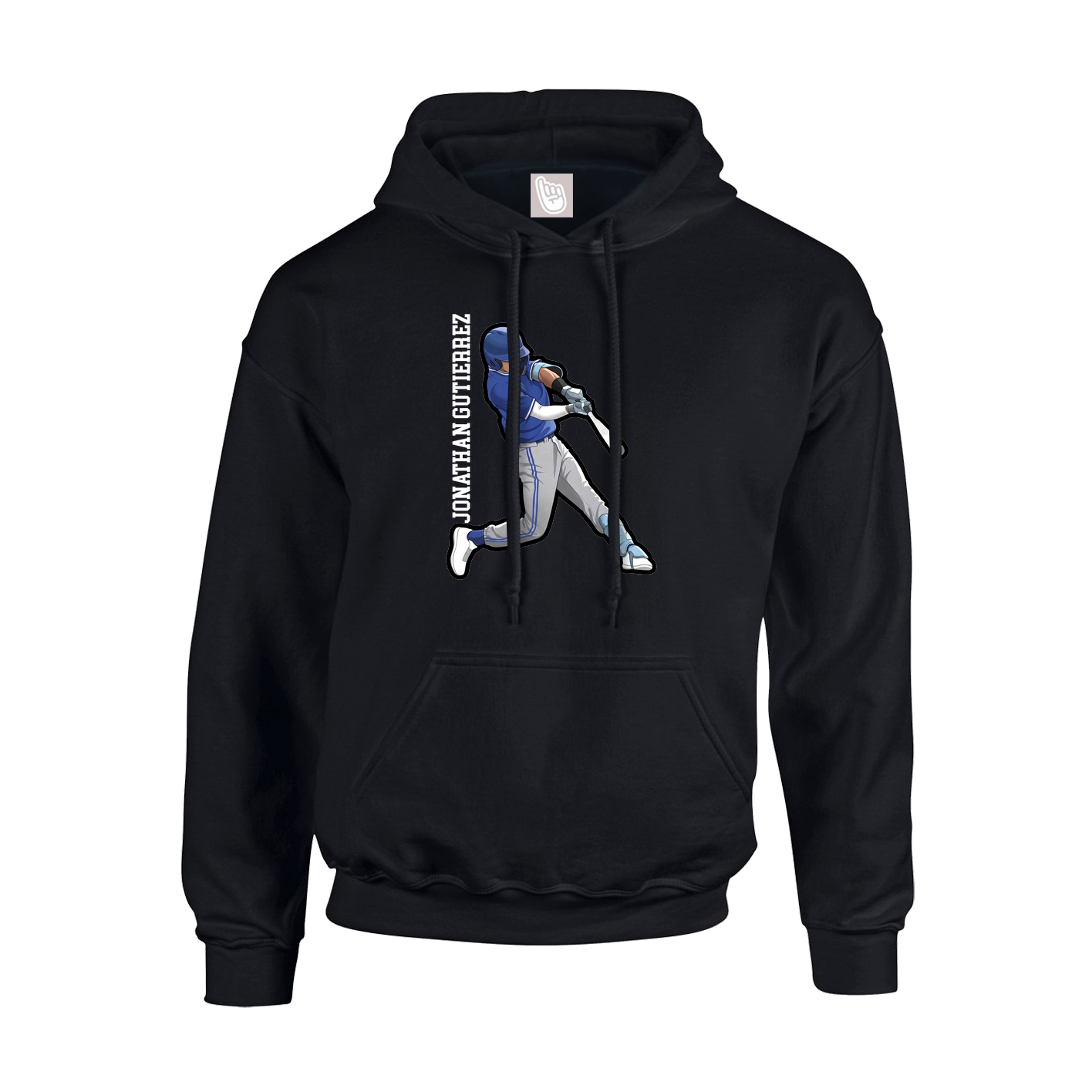 Youth Hoodie — Name Vertical in Black