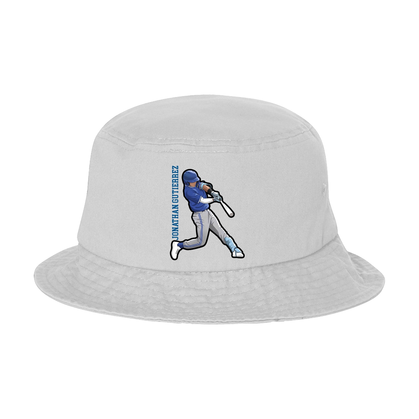 Bucket Cap — Name Vertical in White