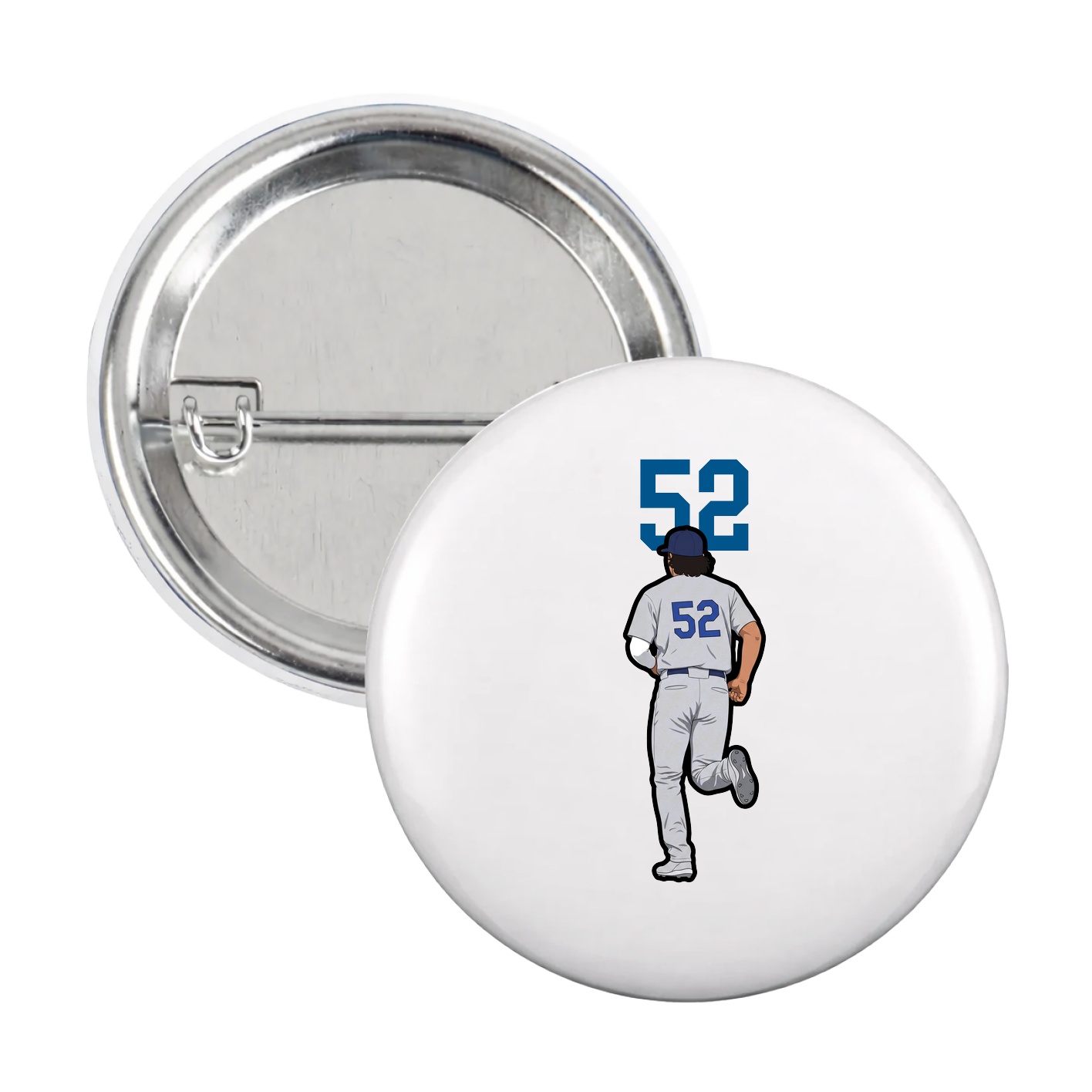 Game Day Button — Number Top in White