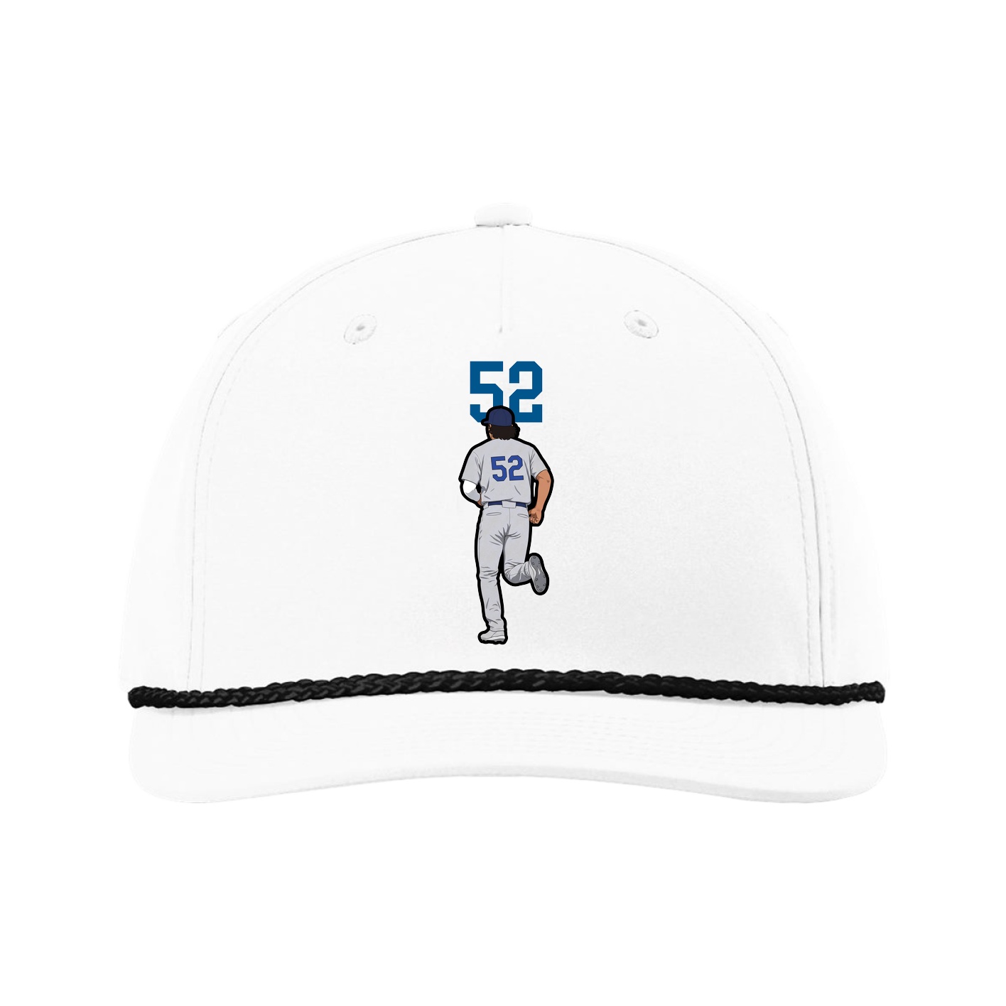 Five-Panel Classic Rope Cap — Number Top in White