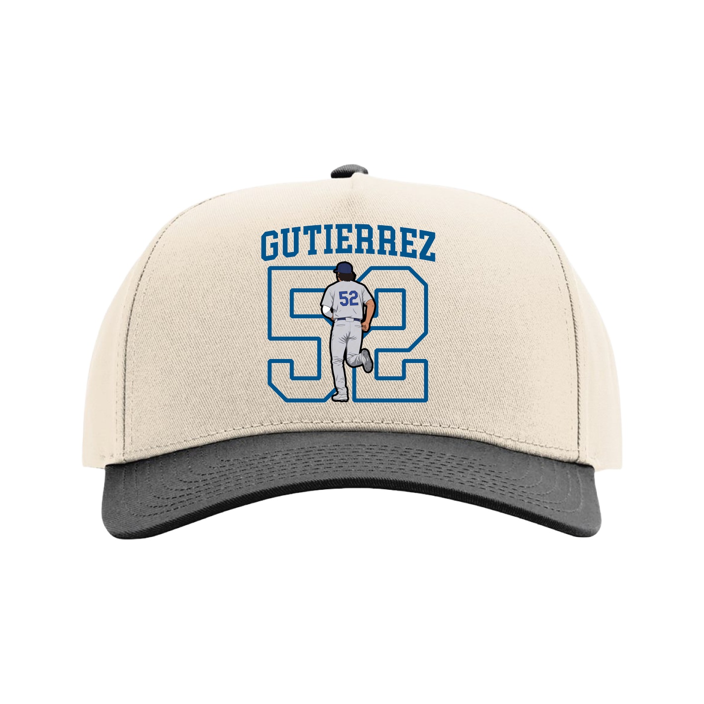 Full Fabric Five-Panel Champ Cap — Shirsey in Cream/Black