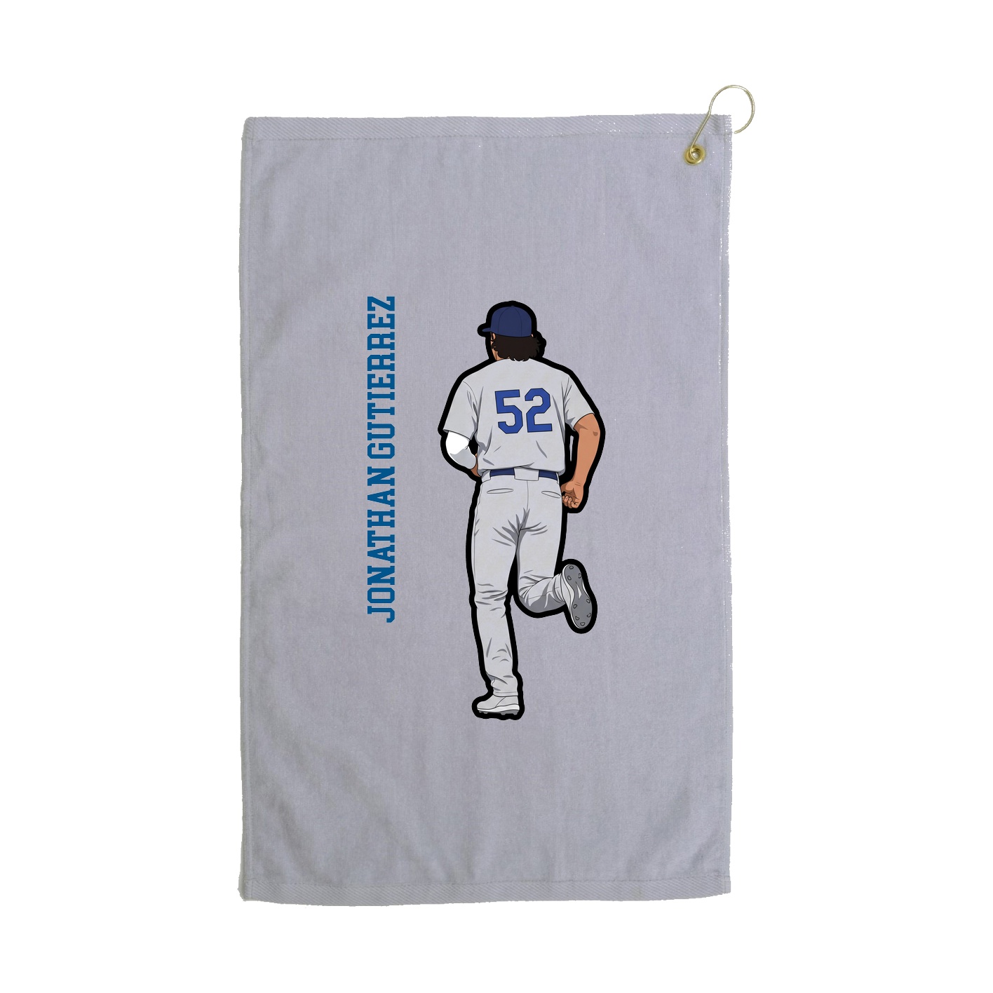 Golf Towel — Name Vertical in Grey