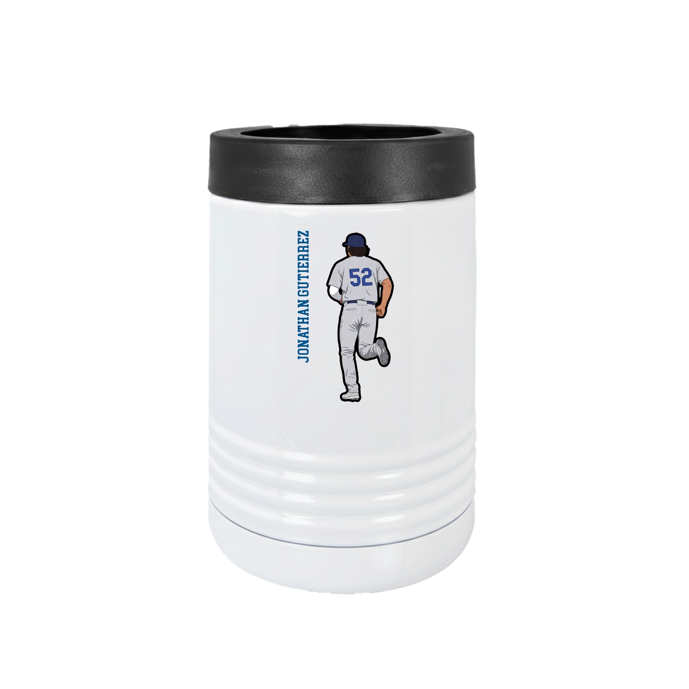 Beverage Holder — Name Vertical in White