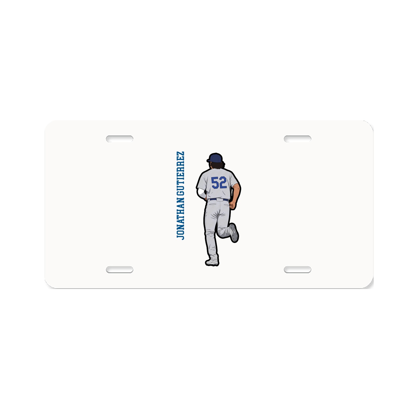 License Plate — Name Vertical in Classic