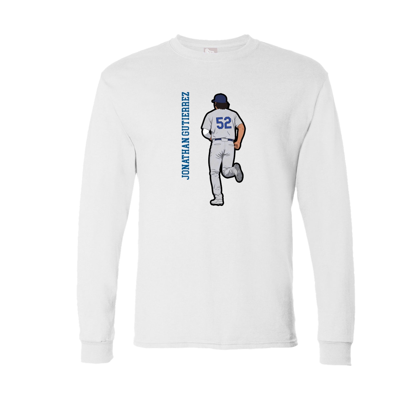 Long Sleeve Tee — Name Vertical in White