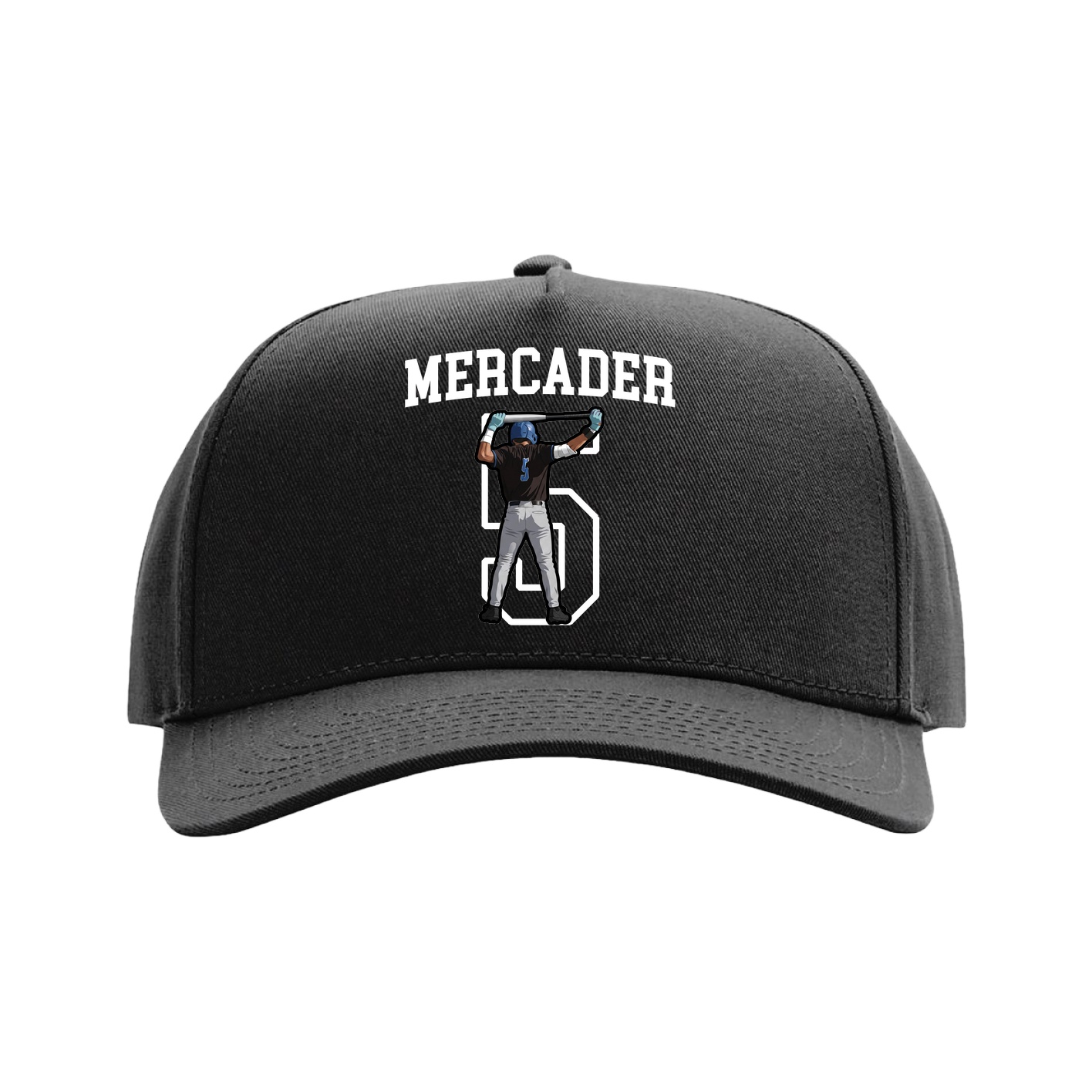Full Fabric Five-Panel Champ Cap — Shirsey in Black