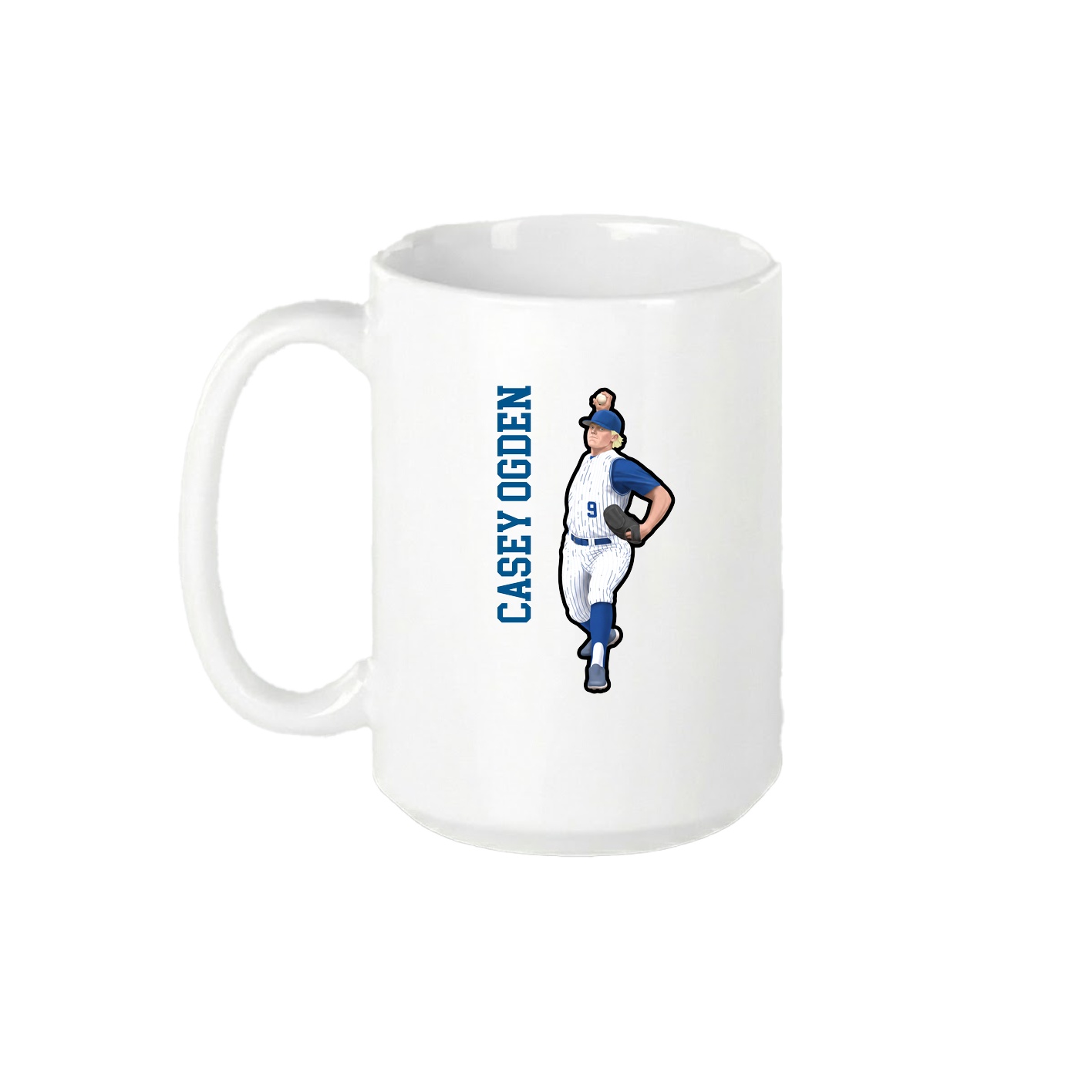 15oz Coffee Mug — Name Vertical in White