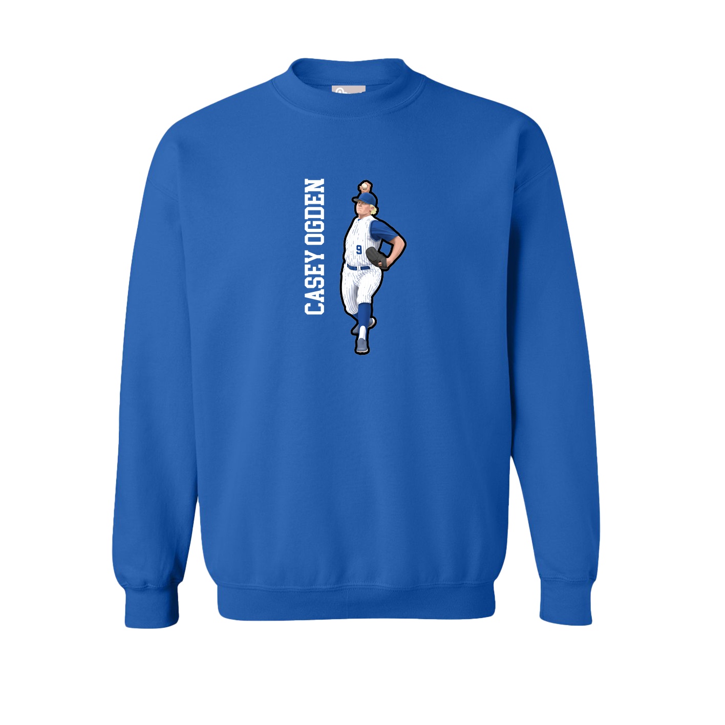 Fleece Crew — Name Vertical in Royal