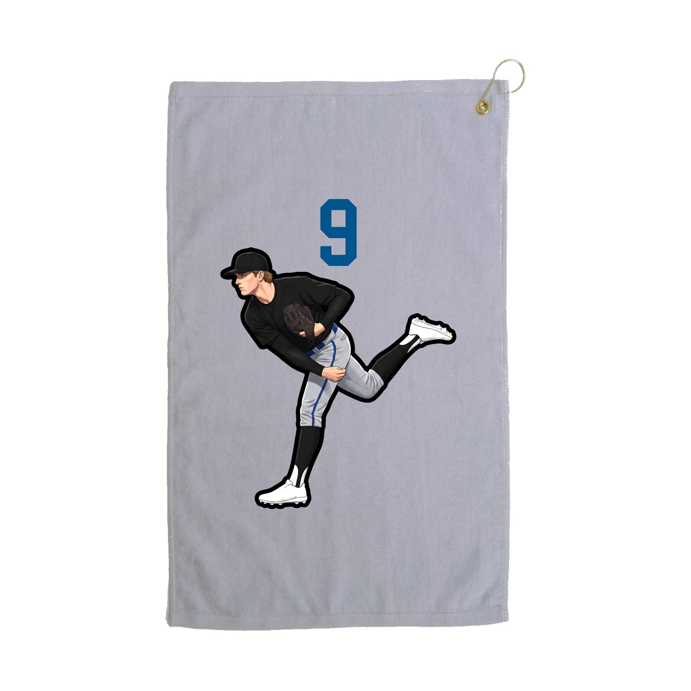 Golf Towel — Number Top in Grey