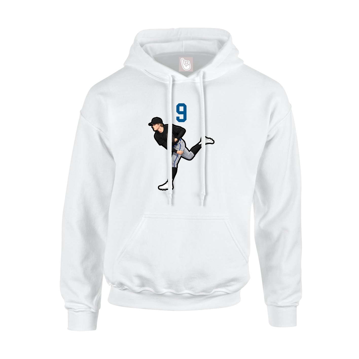 Youth Hoodie — Number Top in White