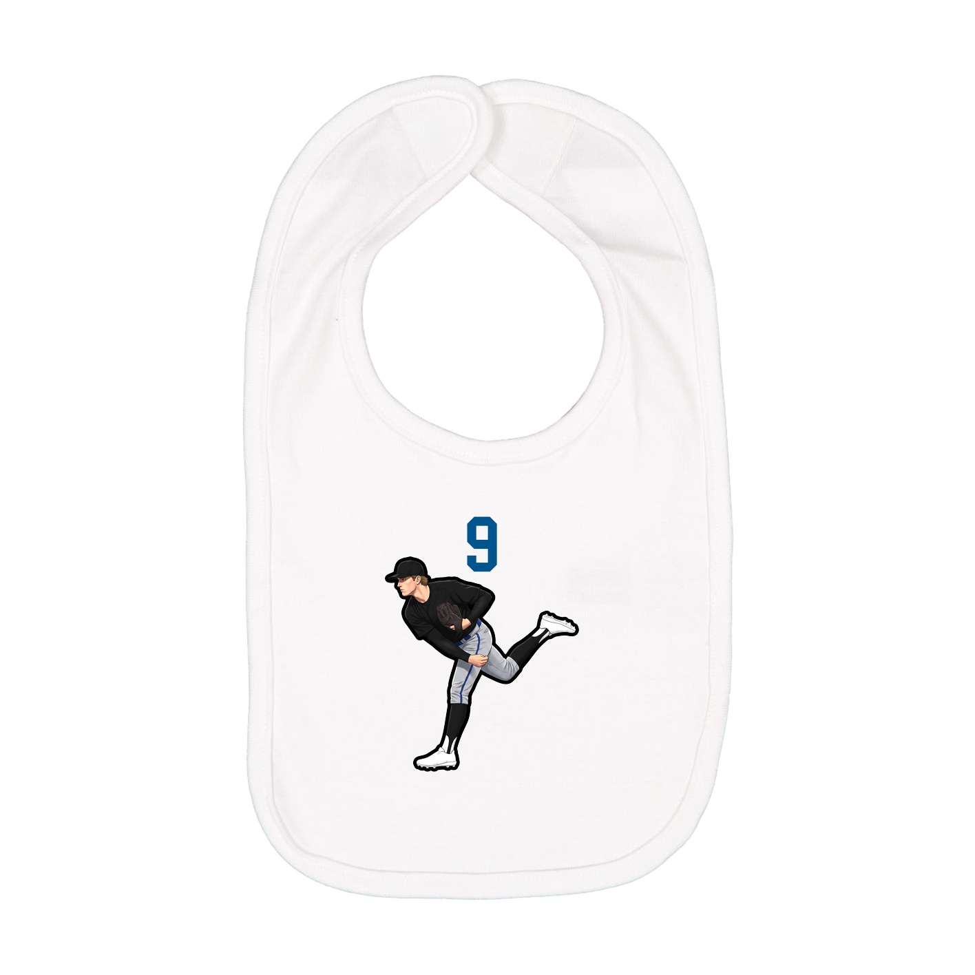 Infant Bib — Number Top in White