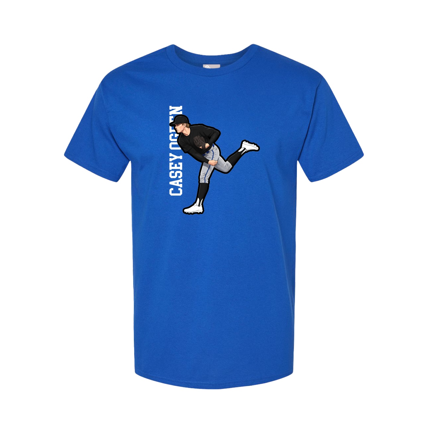 Youth Tee — Name Vertical in Royal