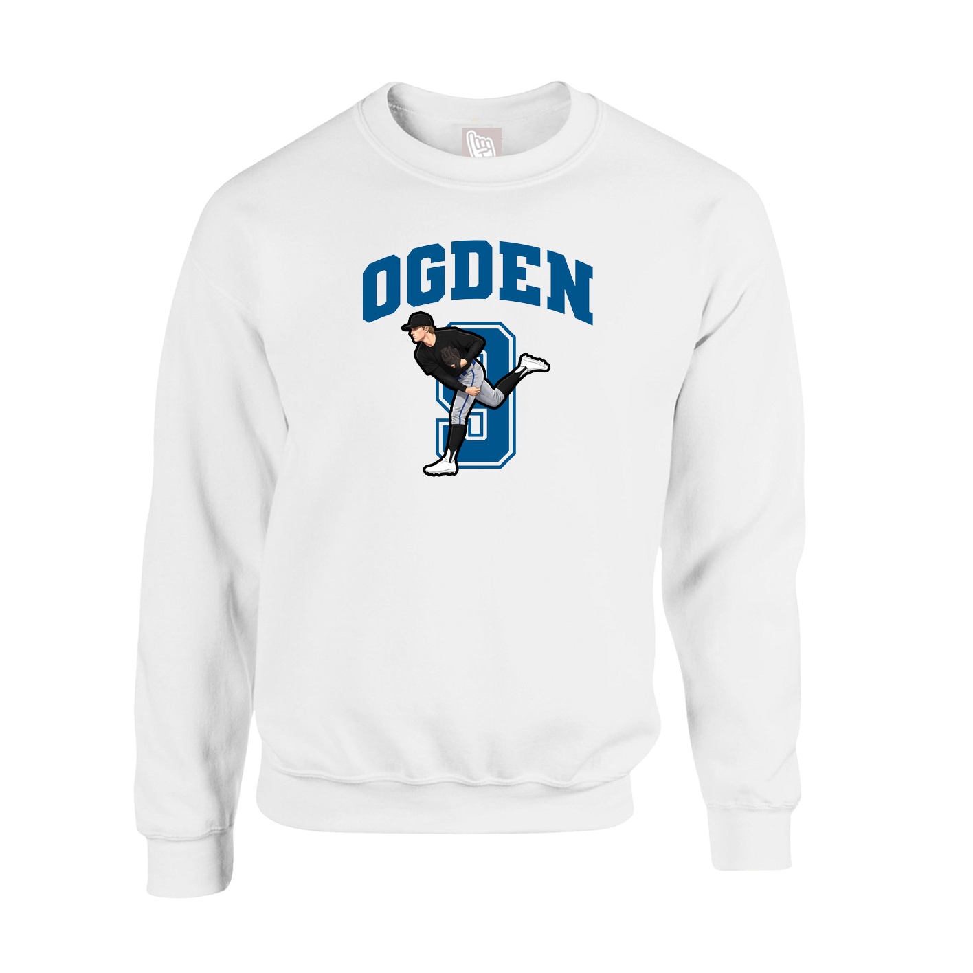 Fleece Crew — Number in White