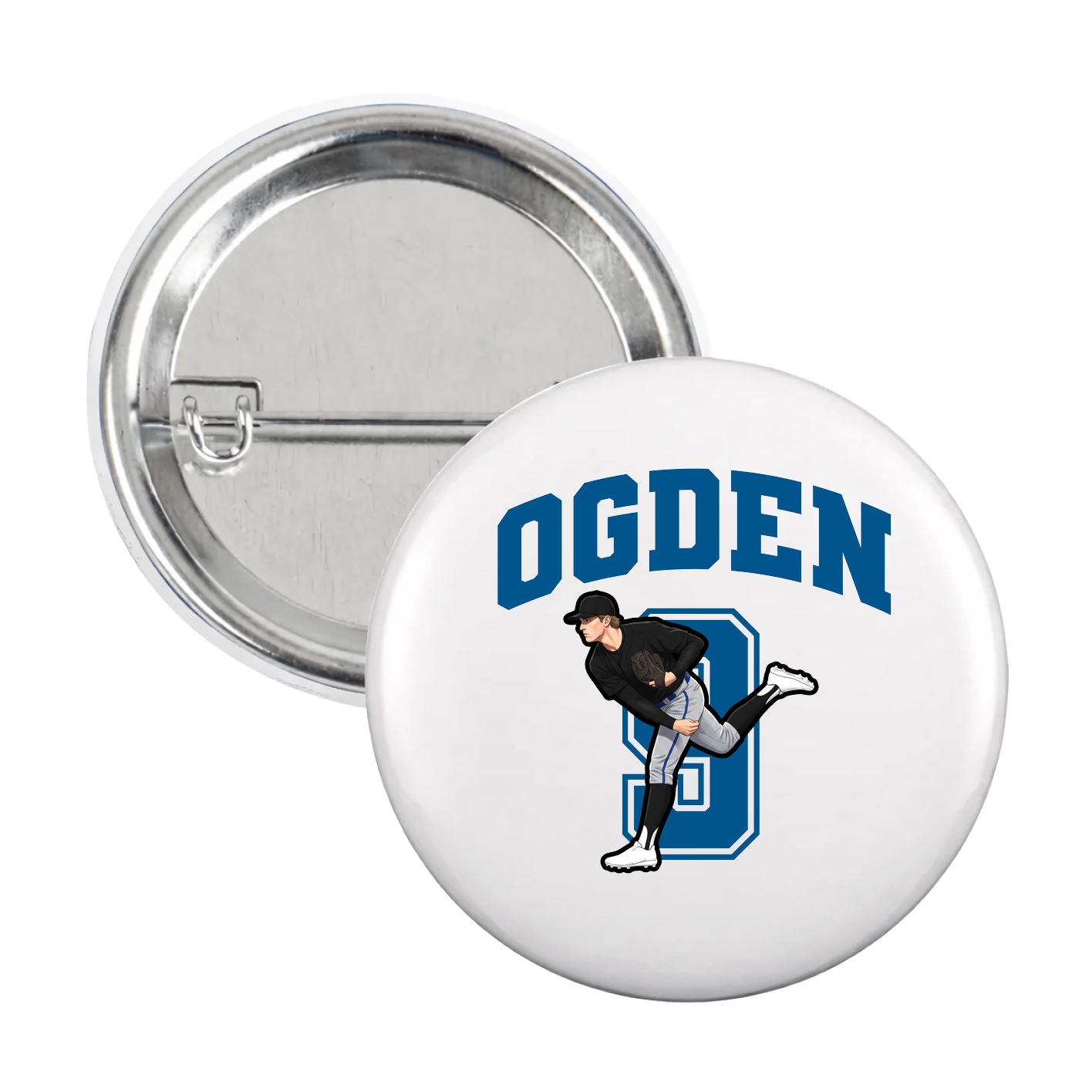 Game Day Button — Number in White
